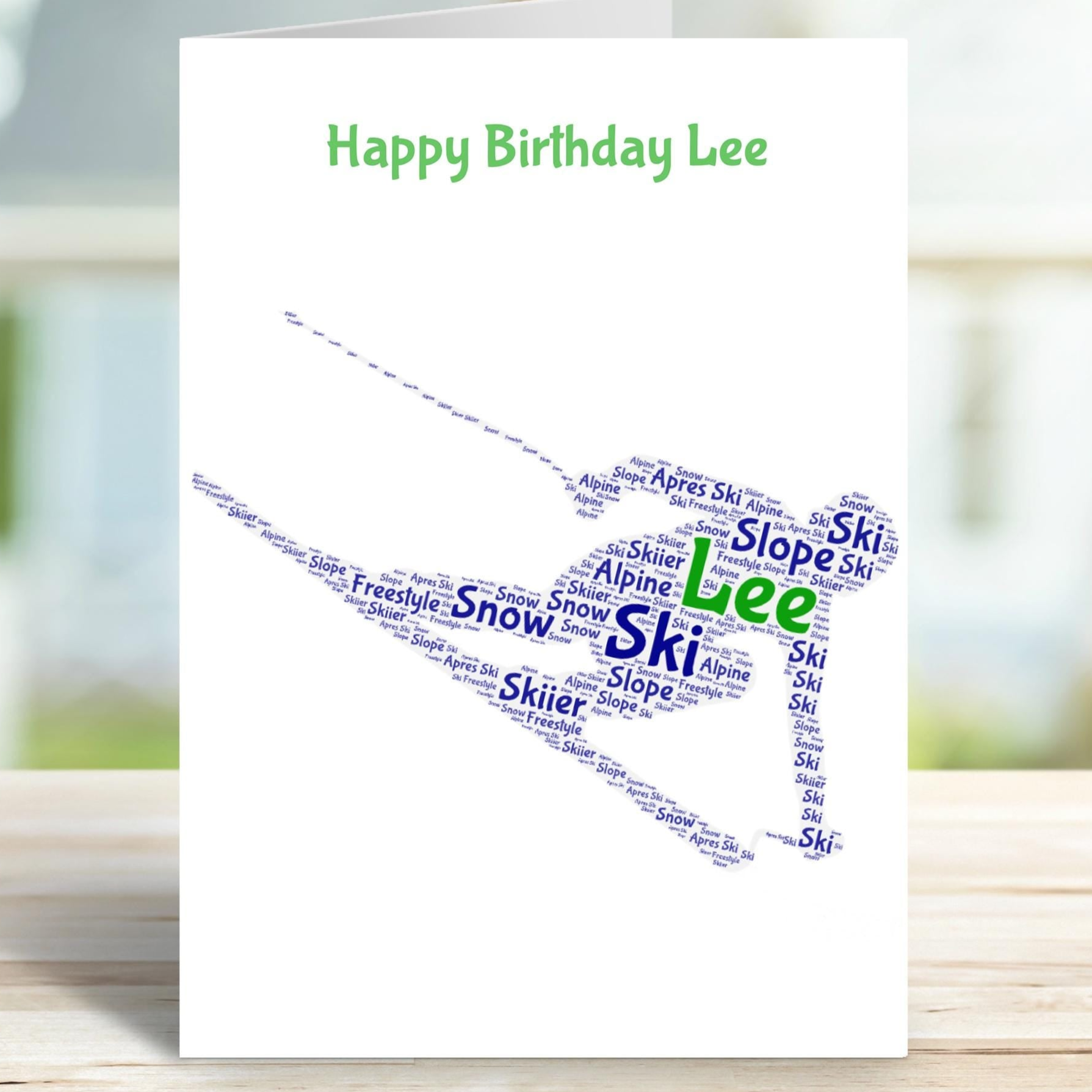 Personalised Ski birthday card