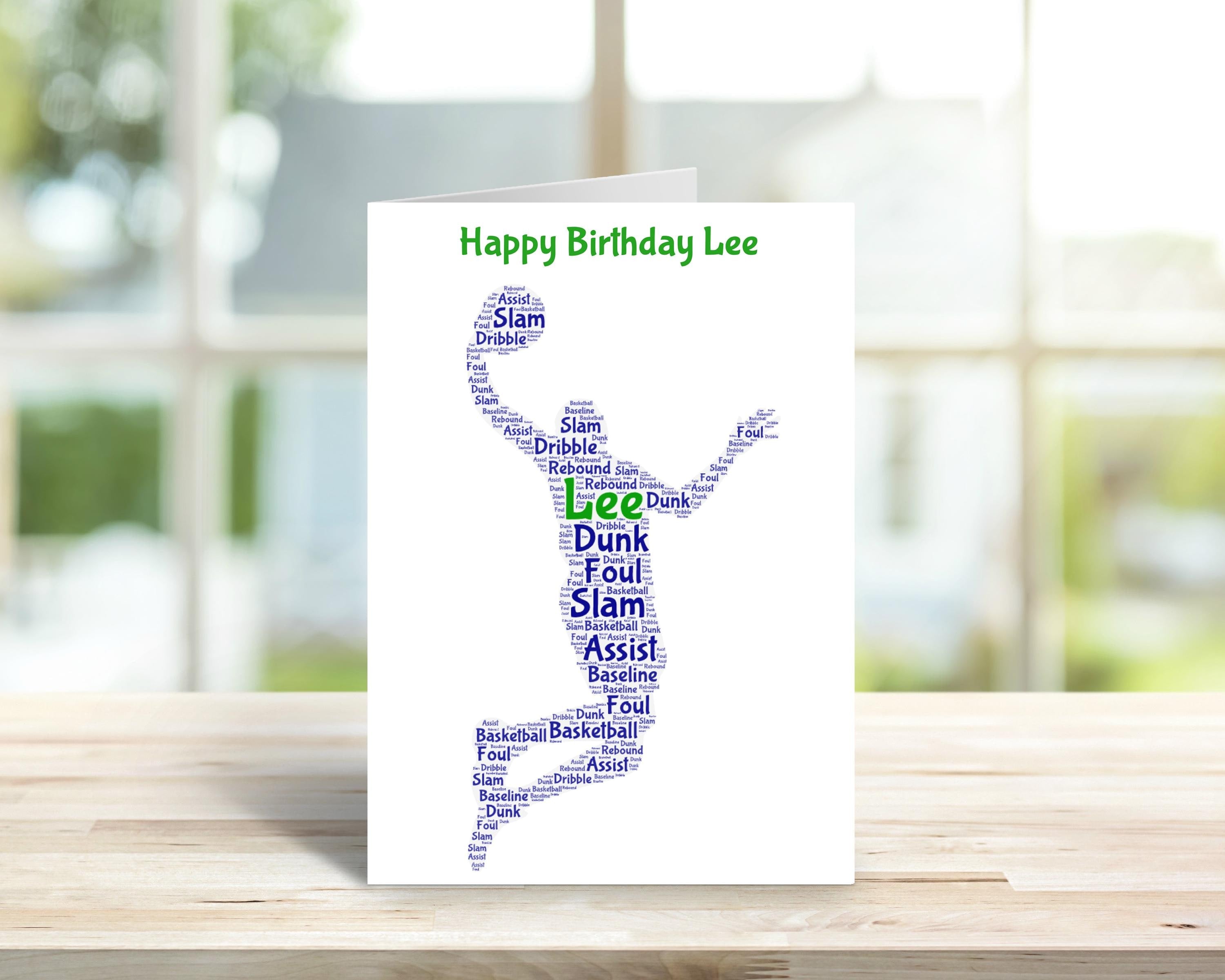 Personalised basketball birthday card, word art | Home Gift | basketball Cards | Personalised Family Gift | basketball