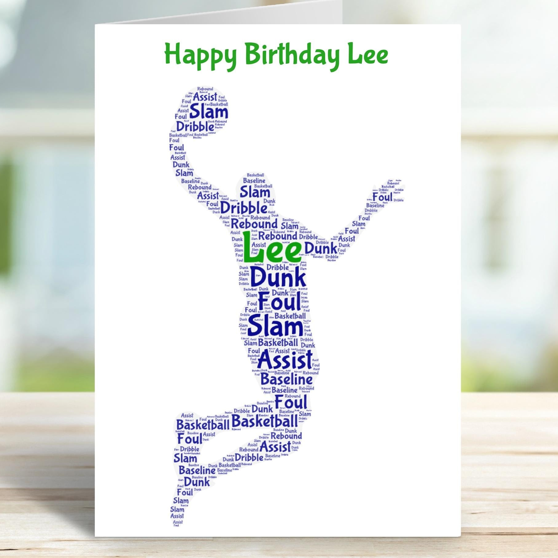 Personalised basketball birthday card