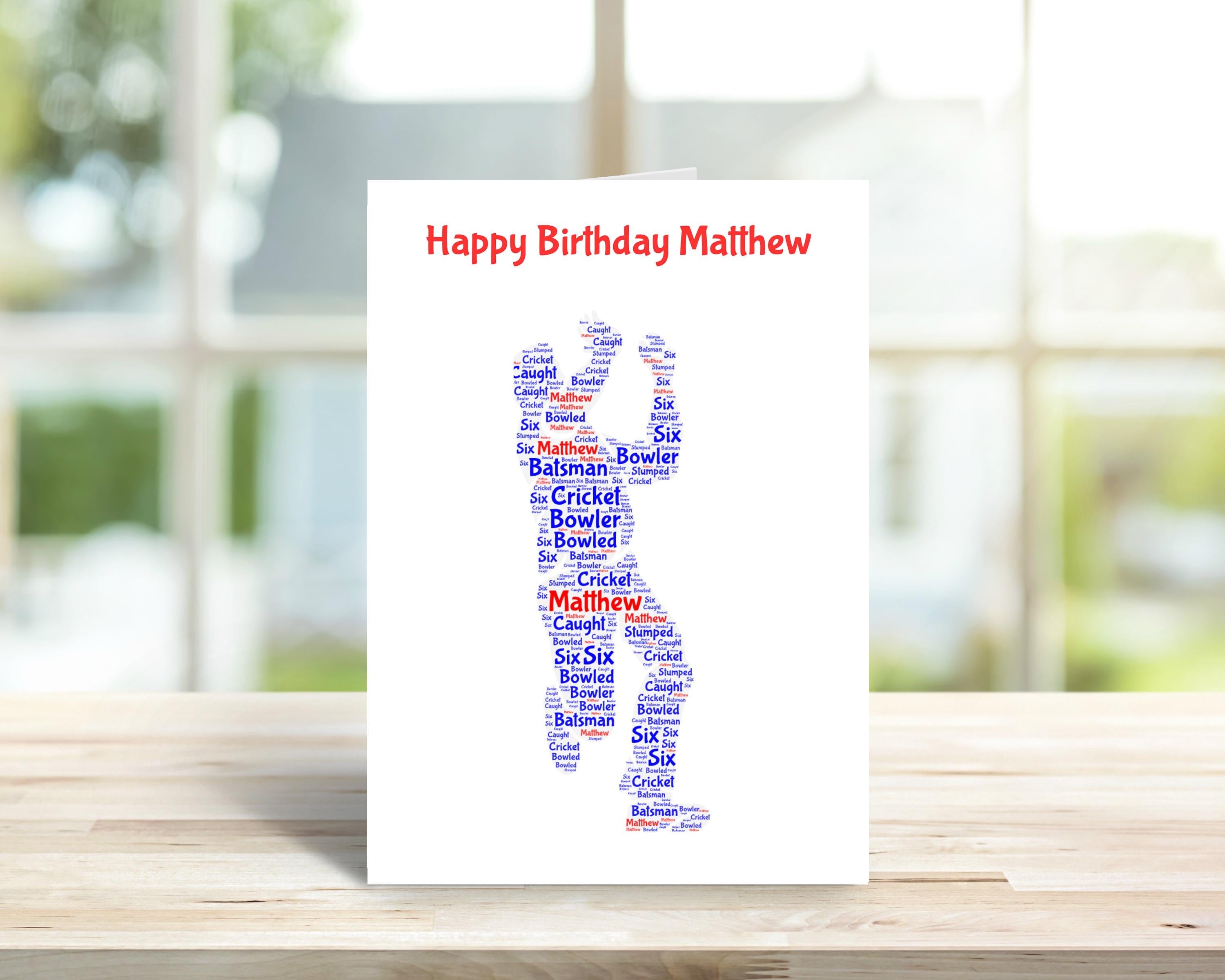 Personalised Cricket birthday card, left handed bowler | Home Gift | cricket Cards | Personalised Family Gift | Cricket