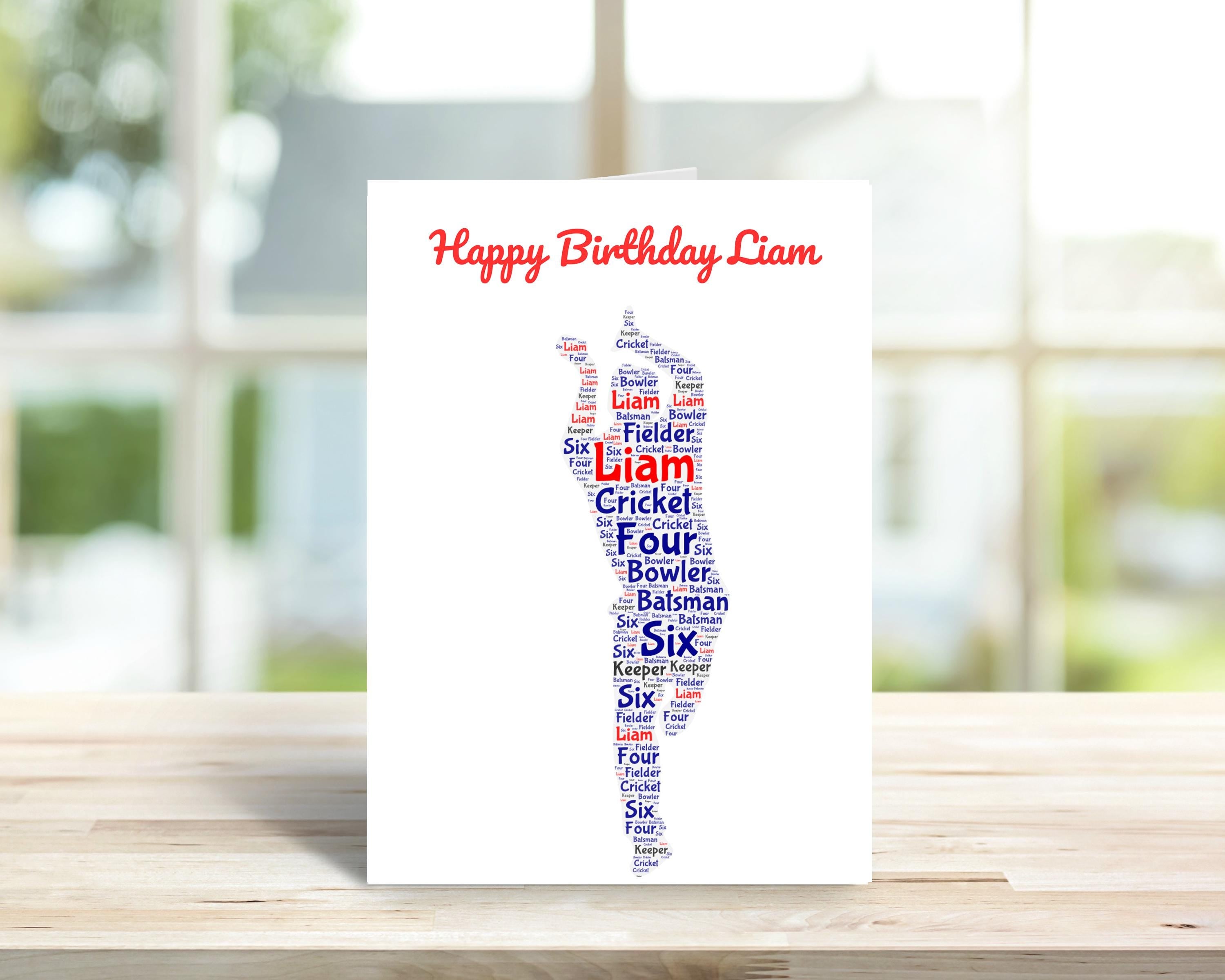 Personalised Cricket birthday card, right handed bowler | Home Gift | cricket Cards | Personalised Family Gift | Cricket