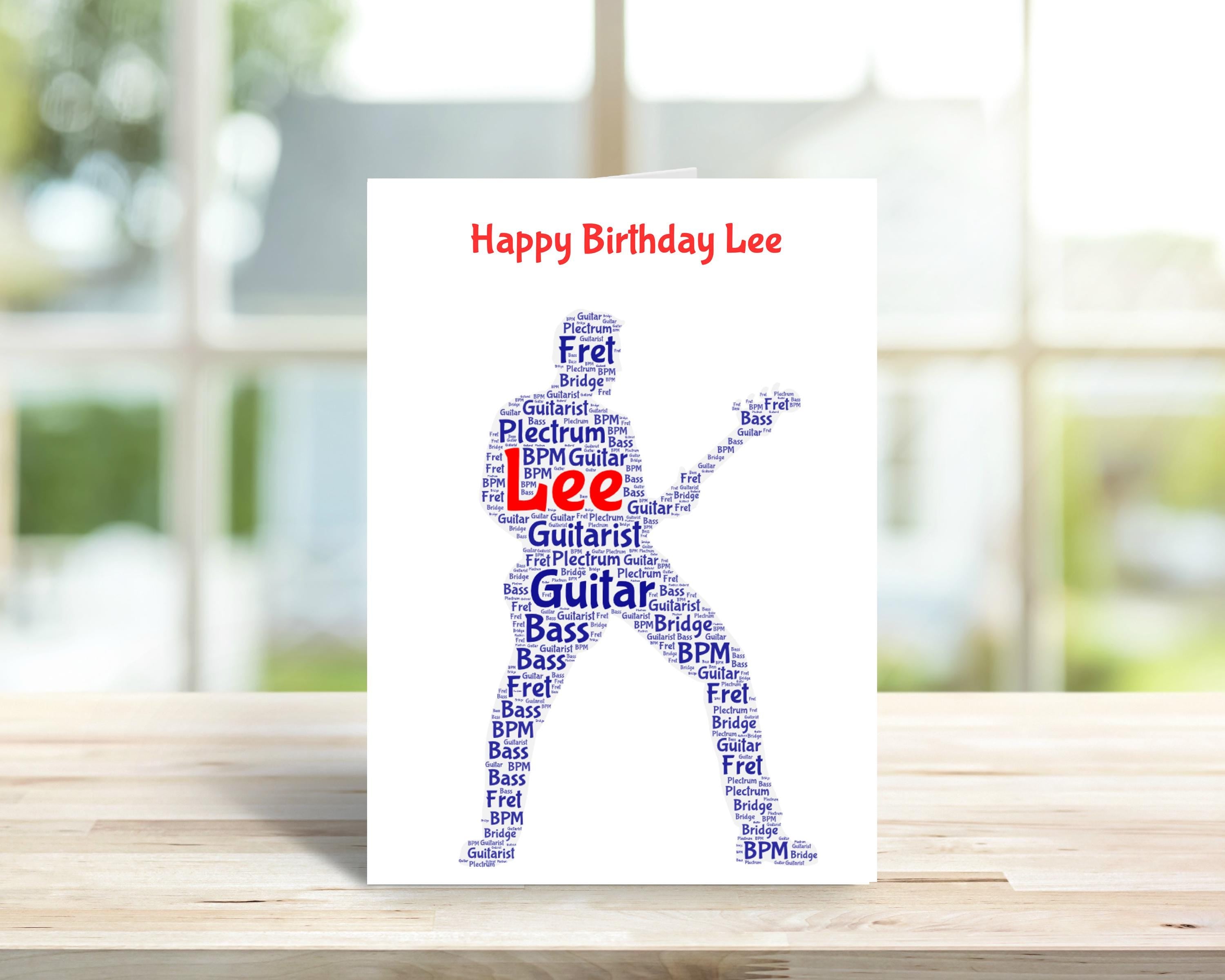 Personalised Guitarist birthday card, word art | Home Gift |Guitar Cards | Personalised Family Gift | Guitarist