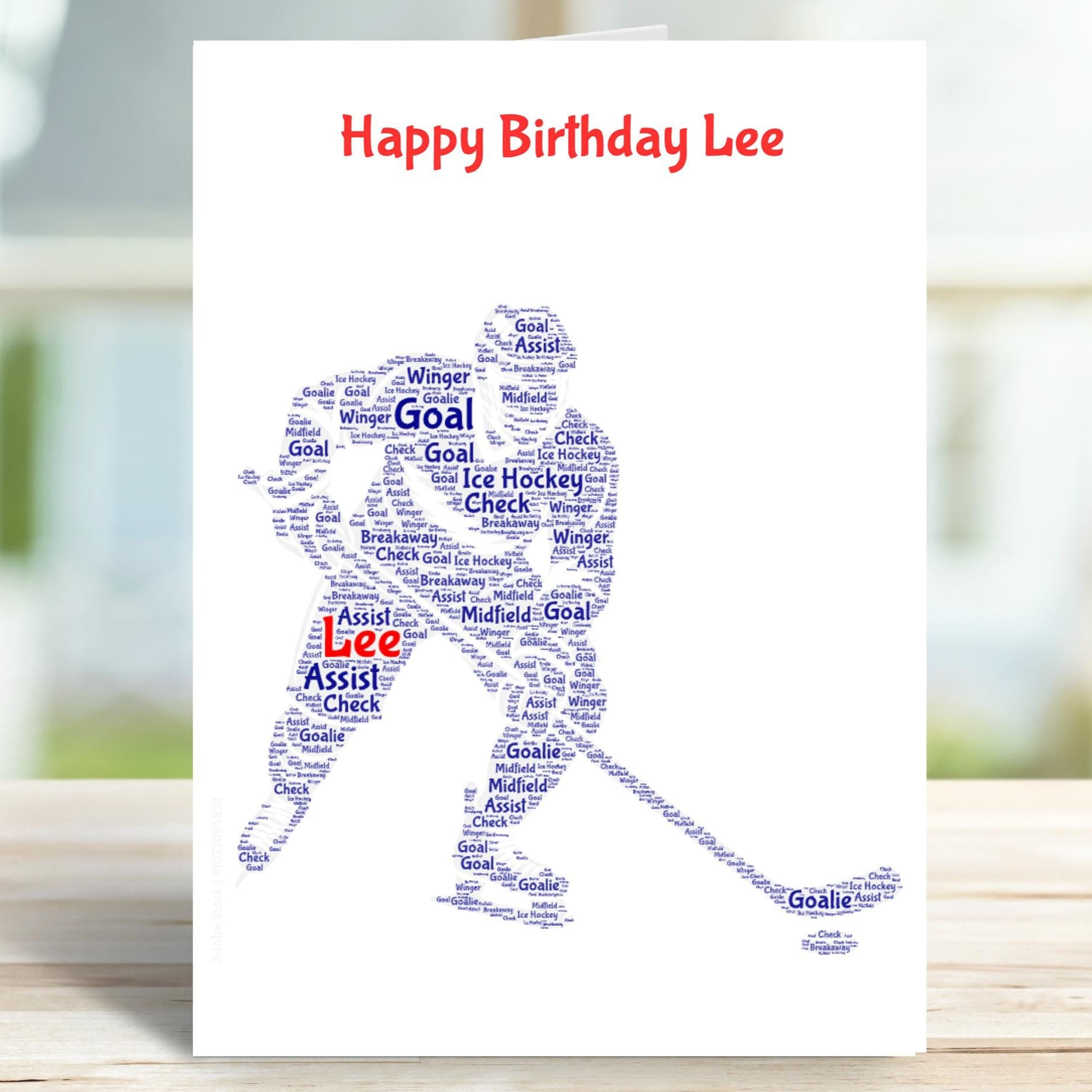 Personalised Ice Hockey birthday card