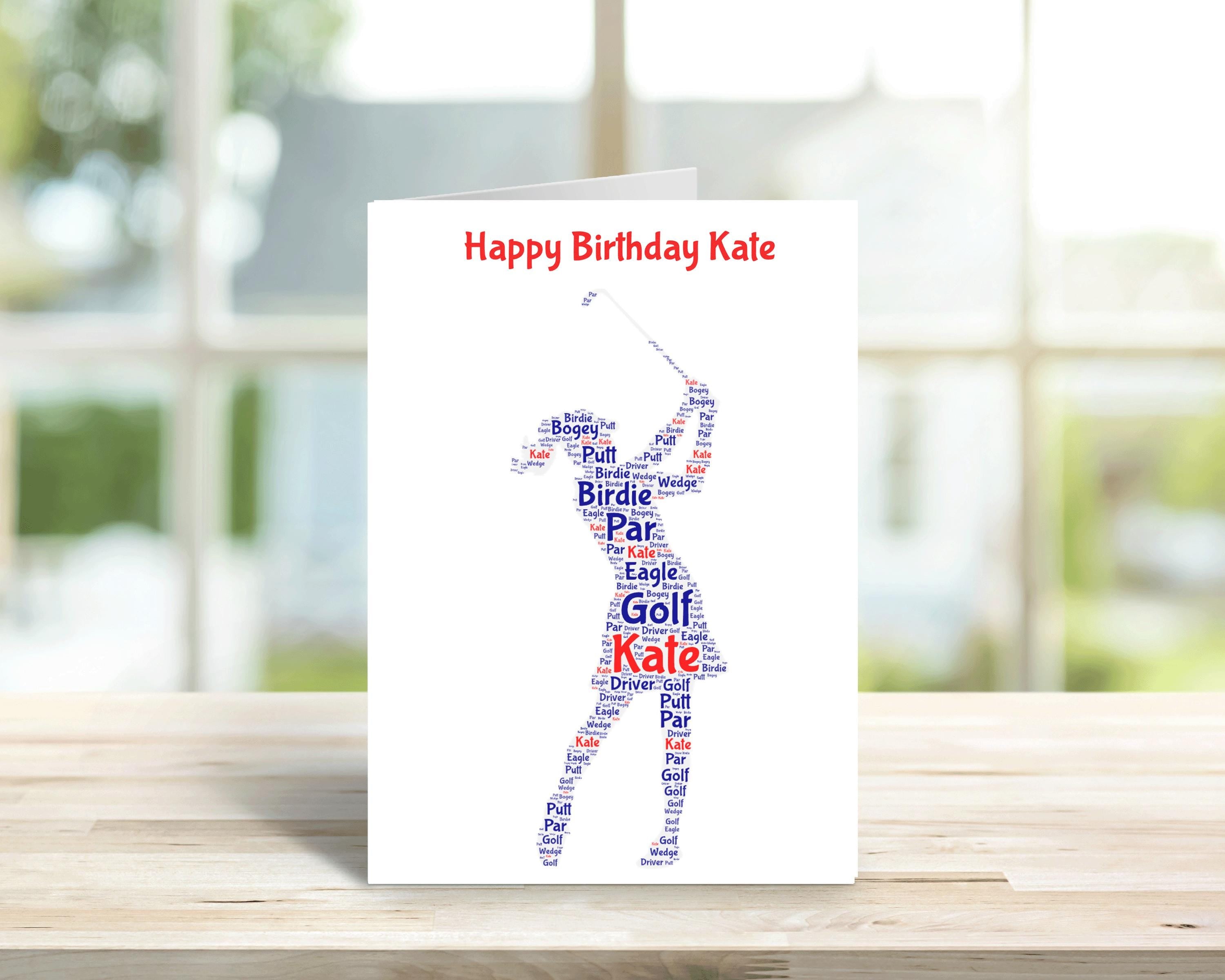 Personalised Golf birthday card, female golfer| Home Gift | golf Cards | Personalised Family Gift | Family Illustration | Golf