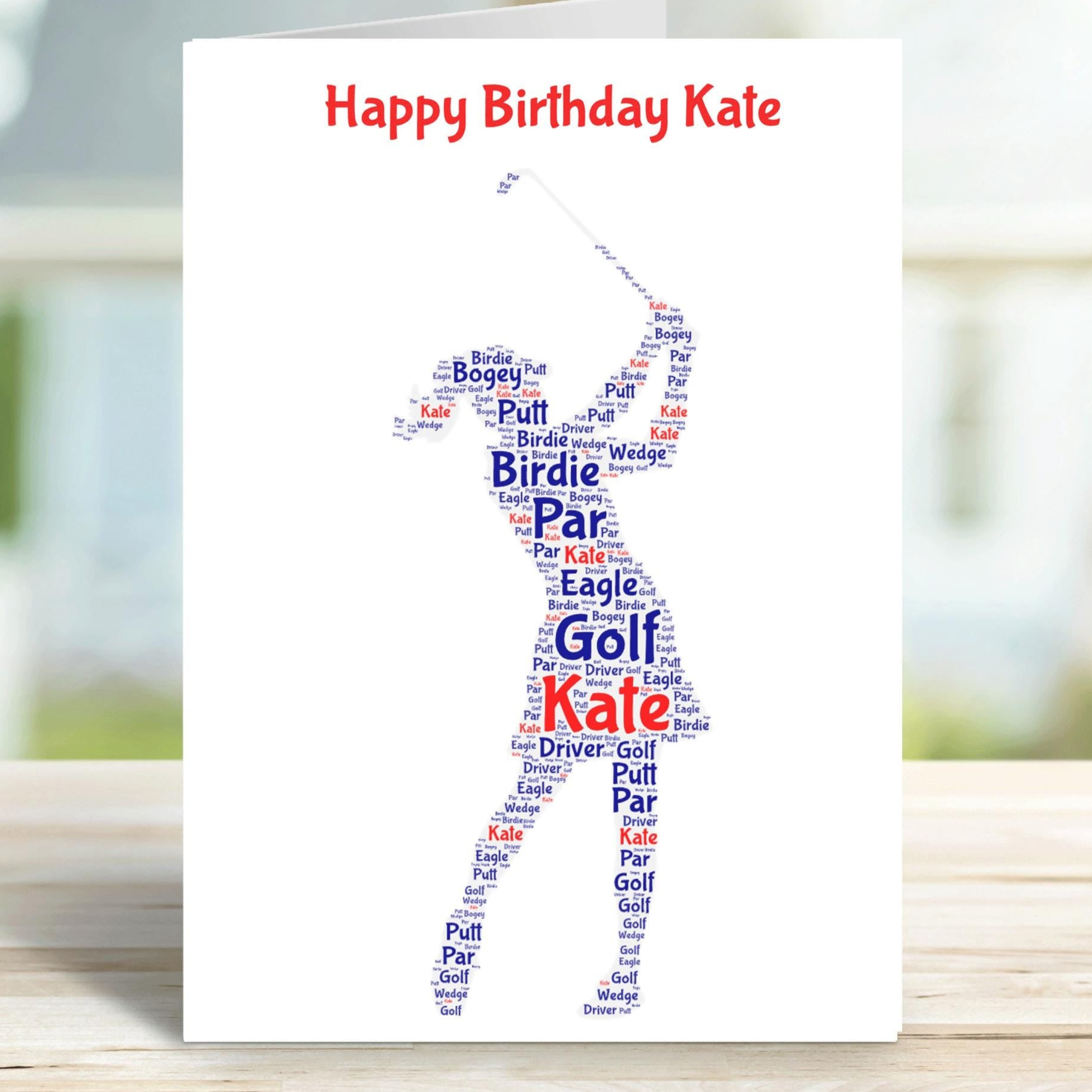 Personalised Golf birthday card, female golfer