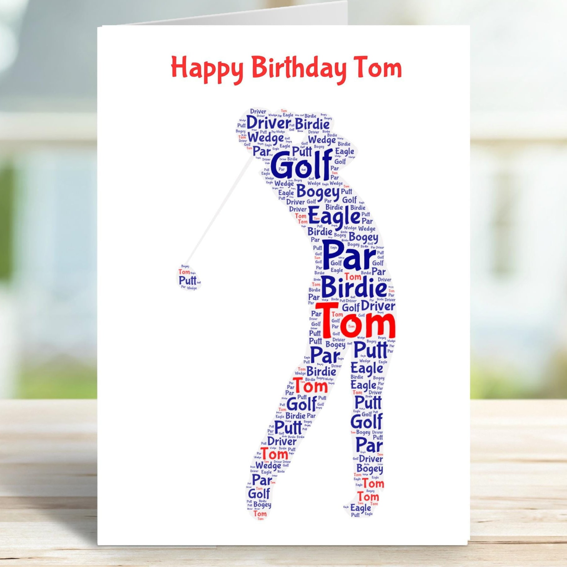 Personalised Golf birthday card, male golfer