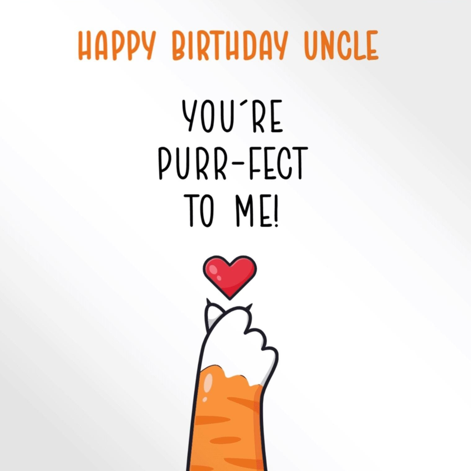 Personalised Uncle birthday card,  you're purrfect