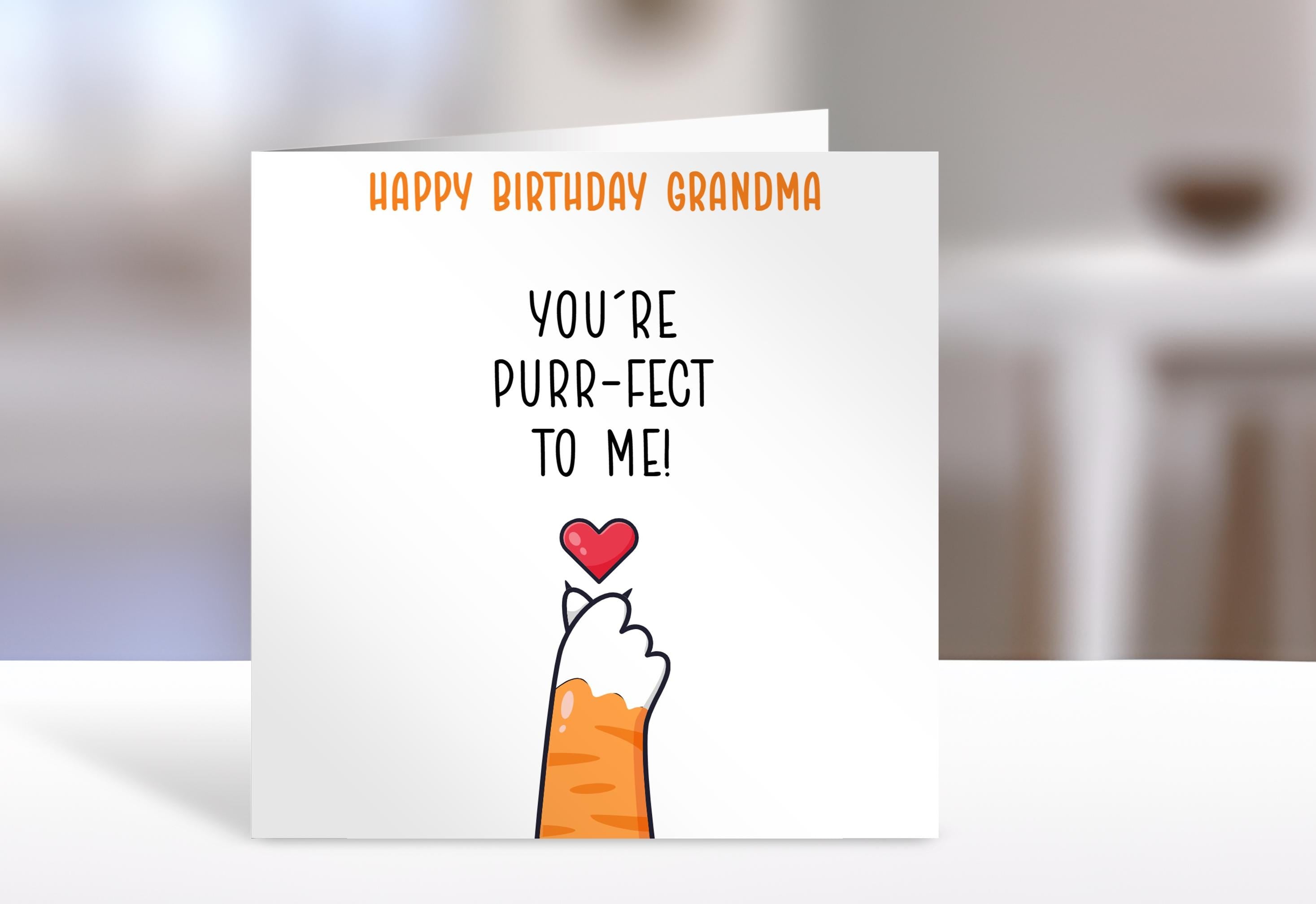 Personalised Grandma birthday card, purrfect to me | Home Gift | greeting Cards | birthday card for Grandma