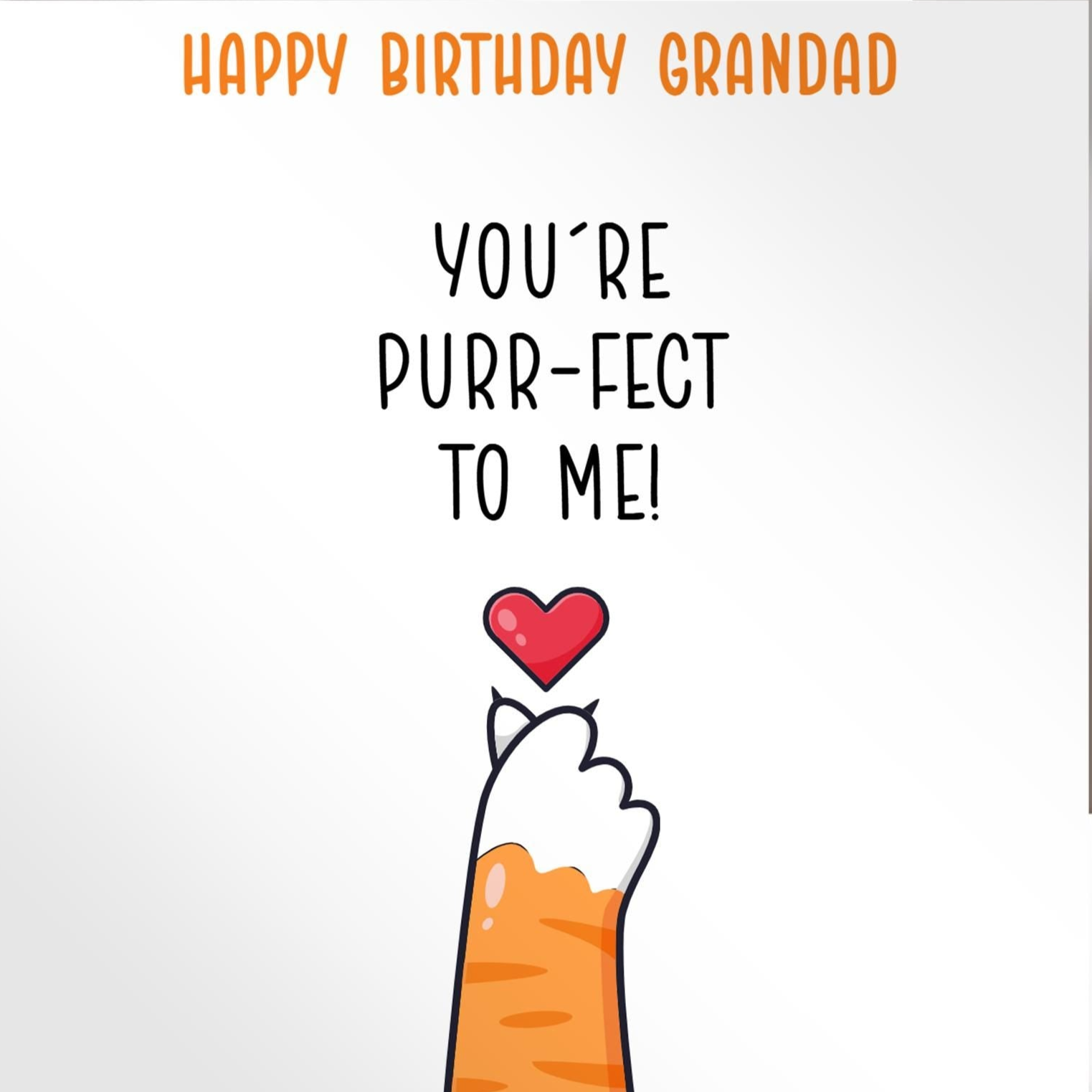 Personalised Grandad birthday card, purrfect to me