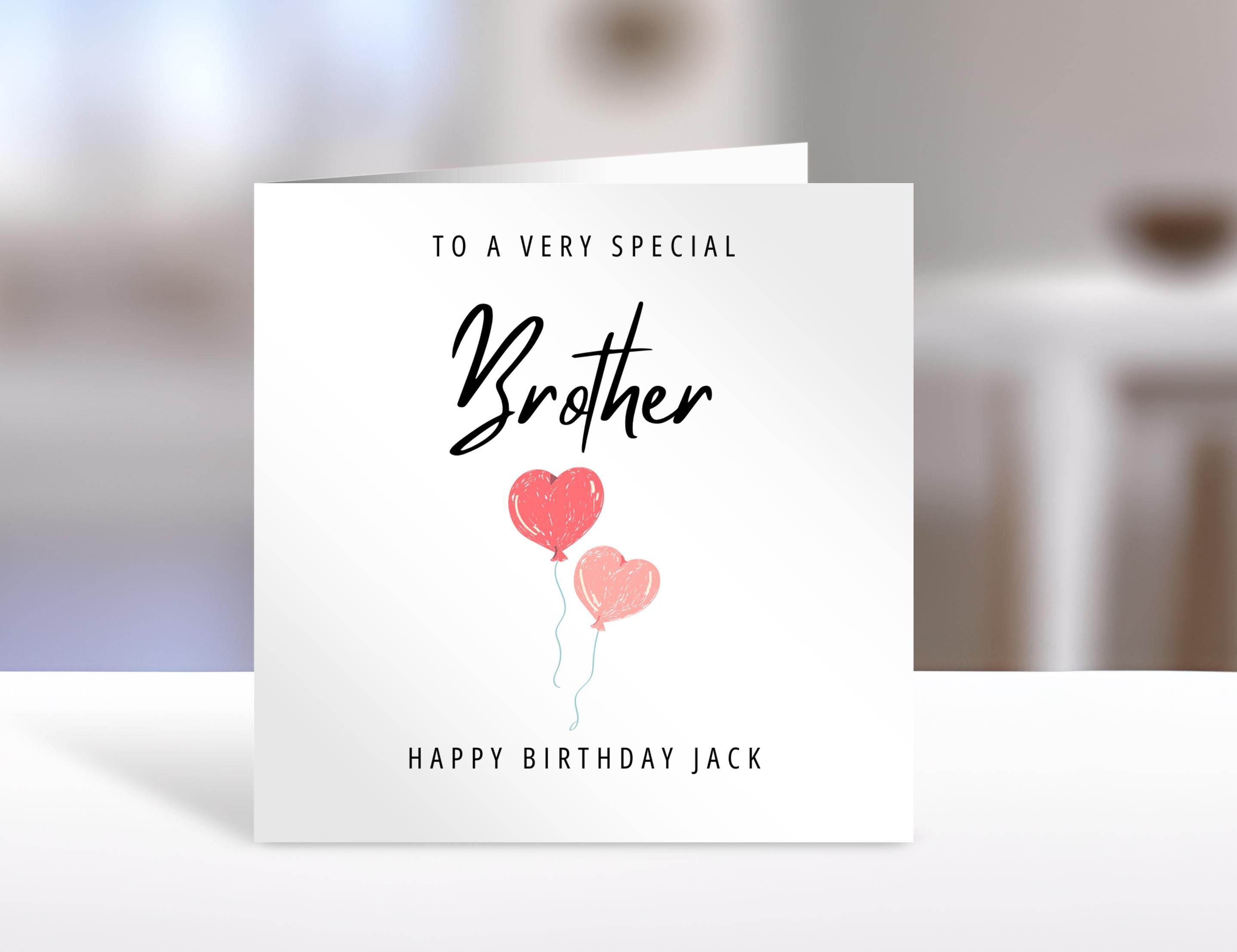 Personalised Brother birthday card, balloons | brother Gift | greeting Cards | birthday card for brother