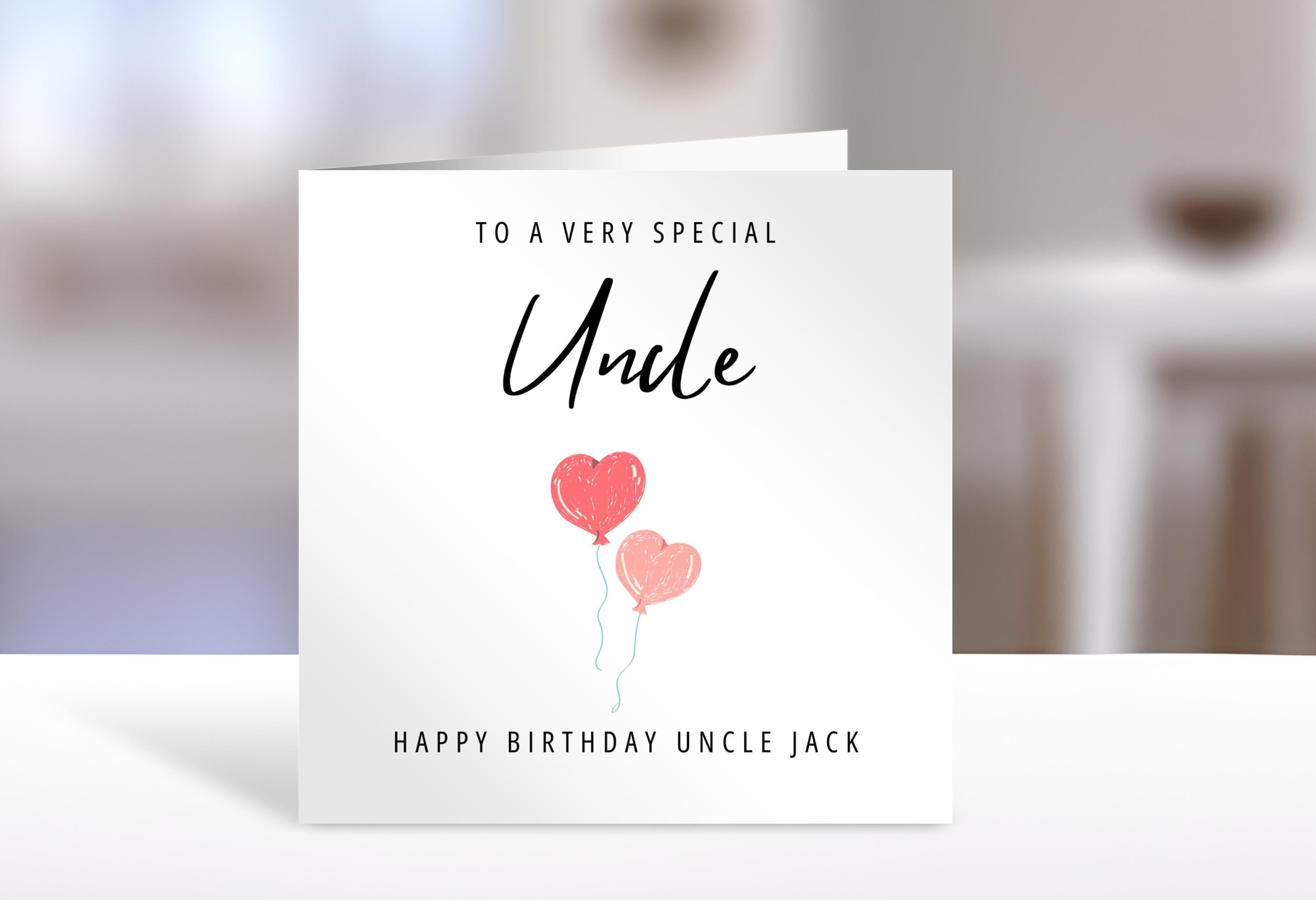 Personalised Uncle birthday card, balloons | Uncle Gift | greeting Cards | birthday card for Uncle