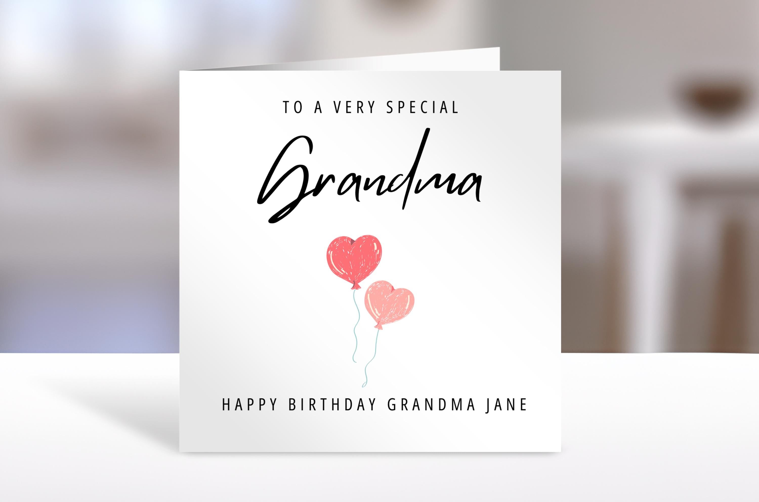 Personalised Grandma birthday card, balloons | grandma Gift | greeting Cards | birthday card for grandma