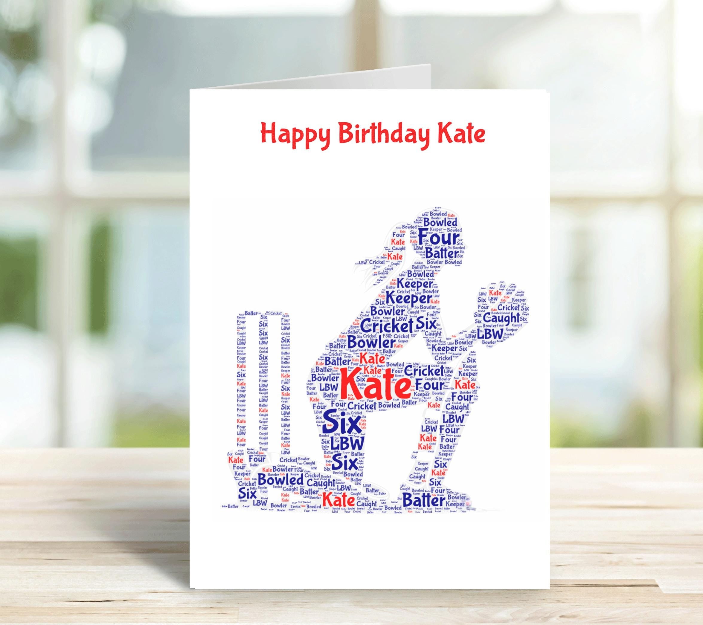 Cricket Birthday Card, Personalised Wicket Keeper Female Version | Unique Family Gift | Custom Cricket Cards