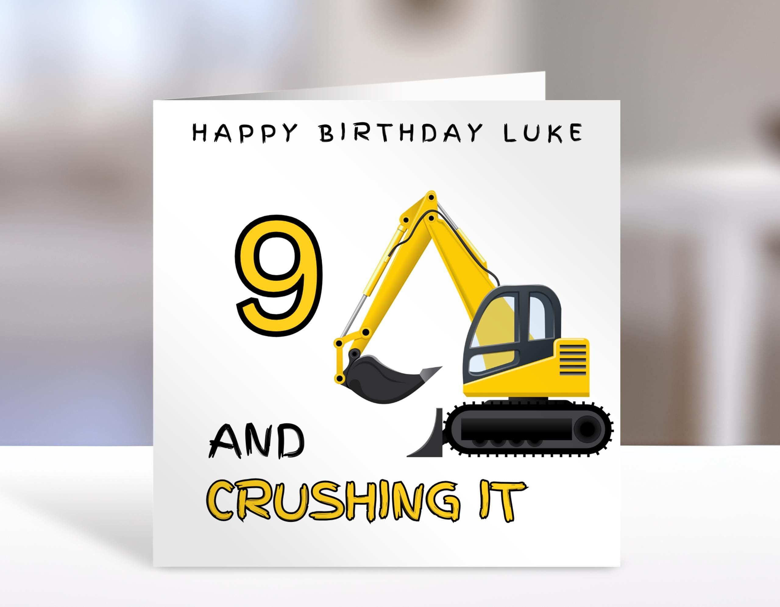 Birthday card, custom age, personalised name, crushing it greeting card, 6th, 7th, 8th, 9th birthday