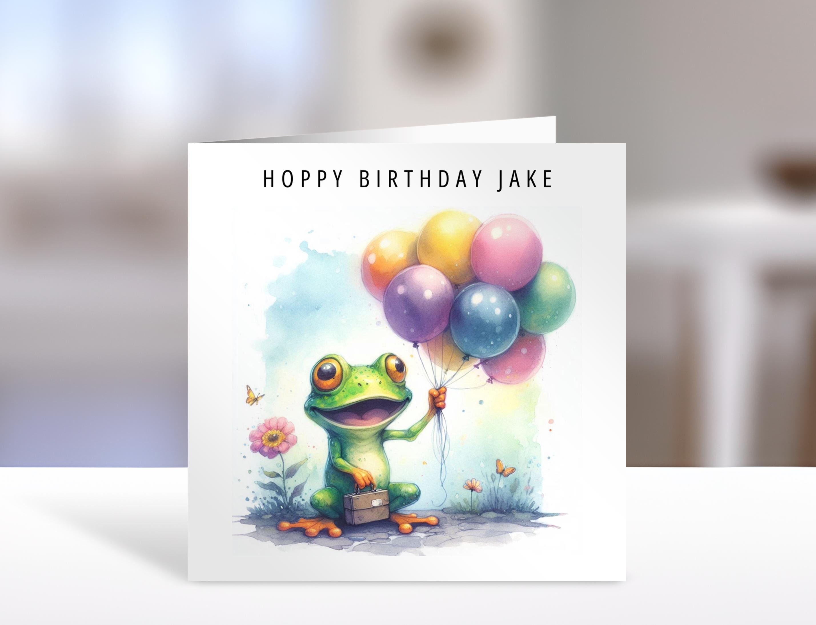 Hoppy Frog Birthday Card - Cute Greeting Card for Kids & Fun Birthday Gift Ideas, Adorable Frog Design