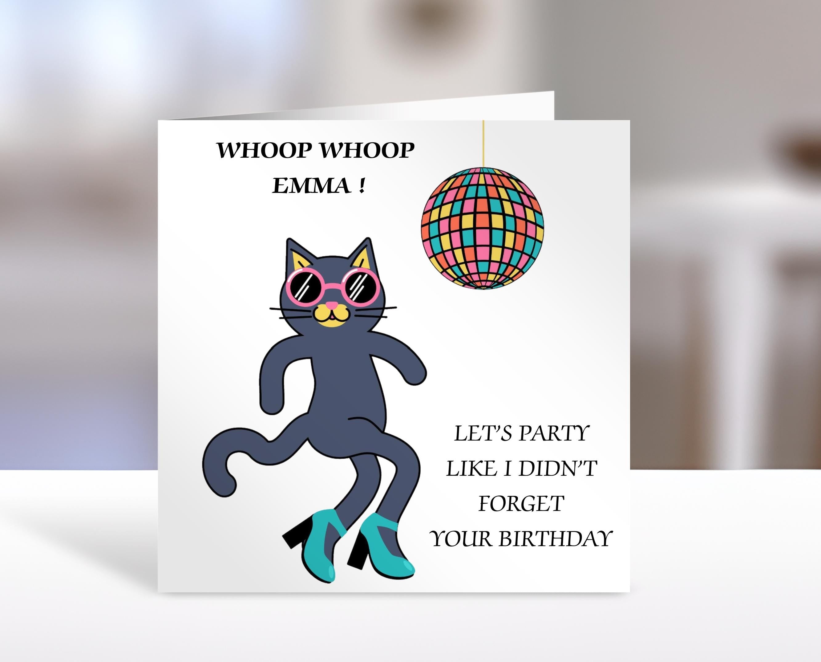 Birthday Card -disco party Design | Cute Greeting Cards | Birthday Gift Idea for friends, personalised