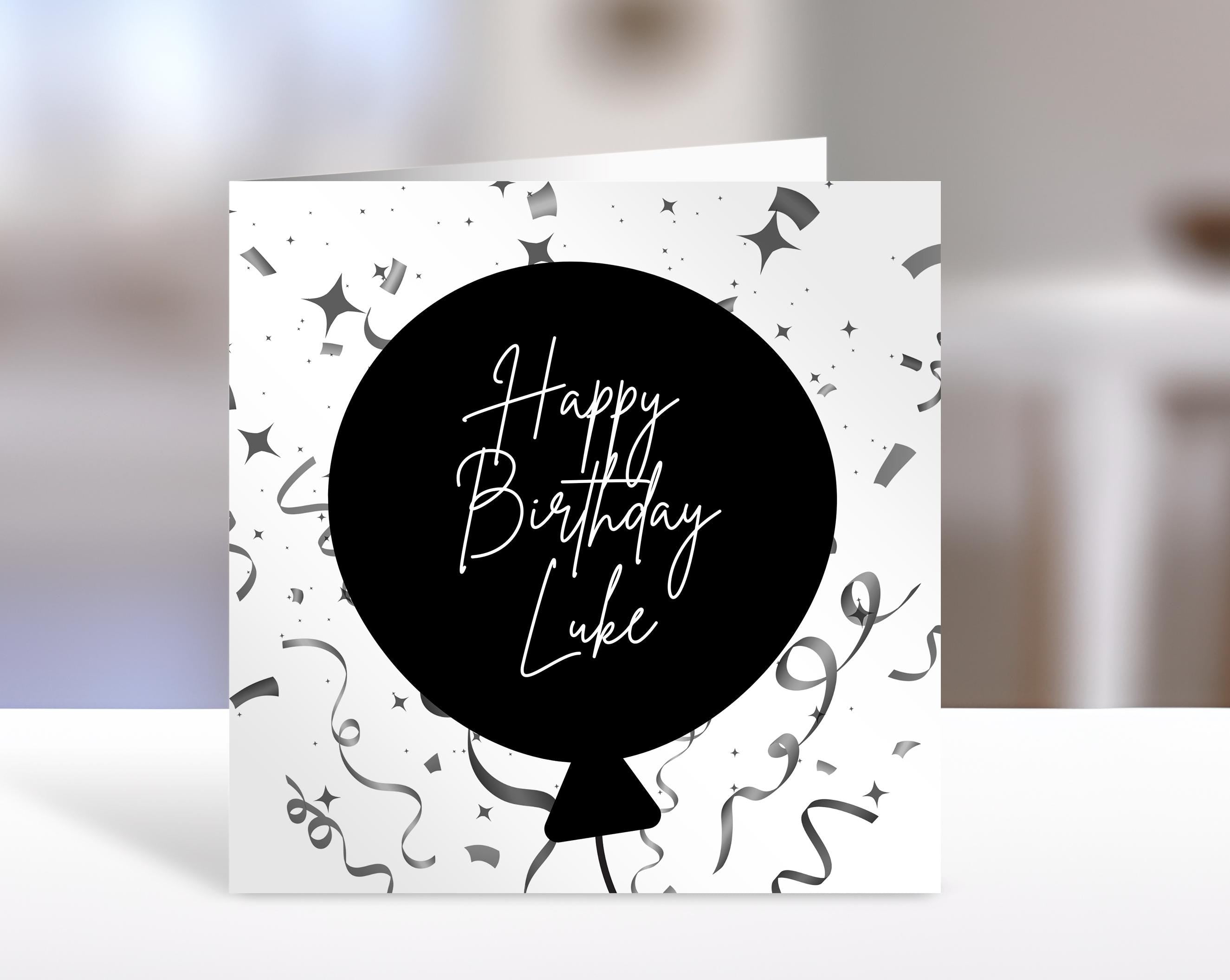 Birthday Card -black and white Design | Cute Greeting Cards | Birthday Gift Idea for friends, personalised