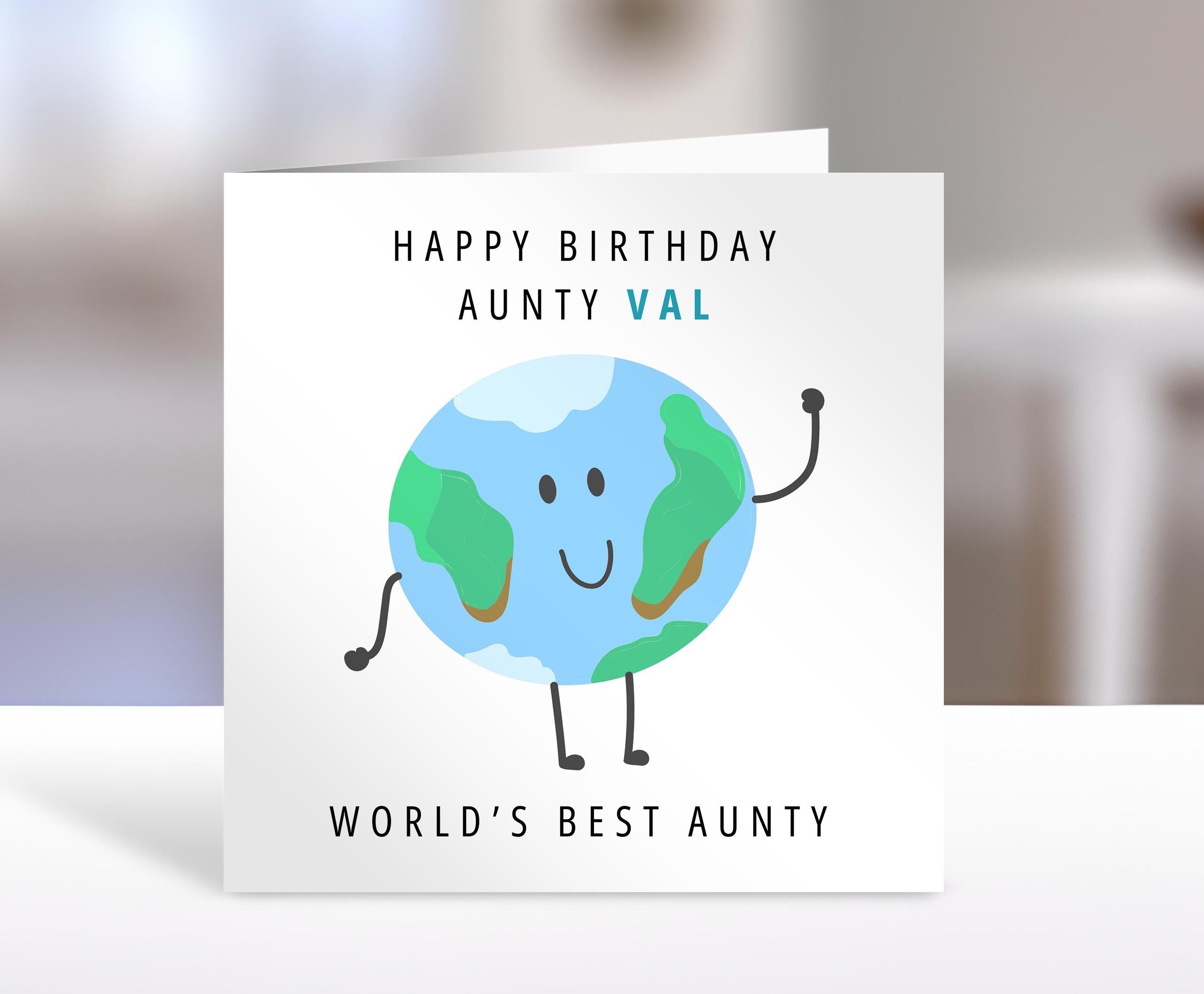 Aunty Gift - Personalised World's Best Aunty Greeting Card | Birthday Card for Aunty | Unique Aunty Present