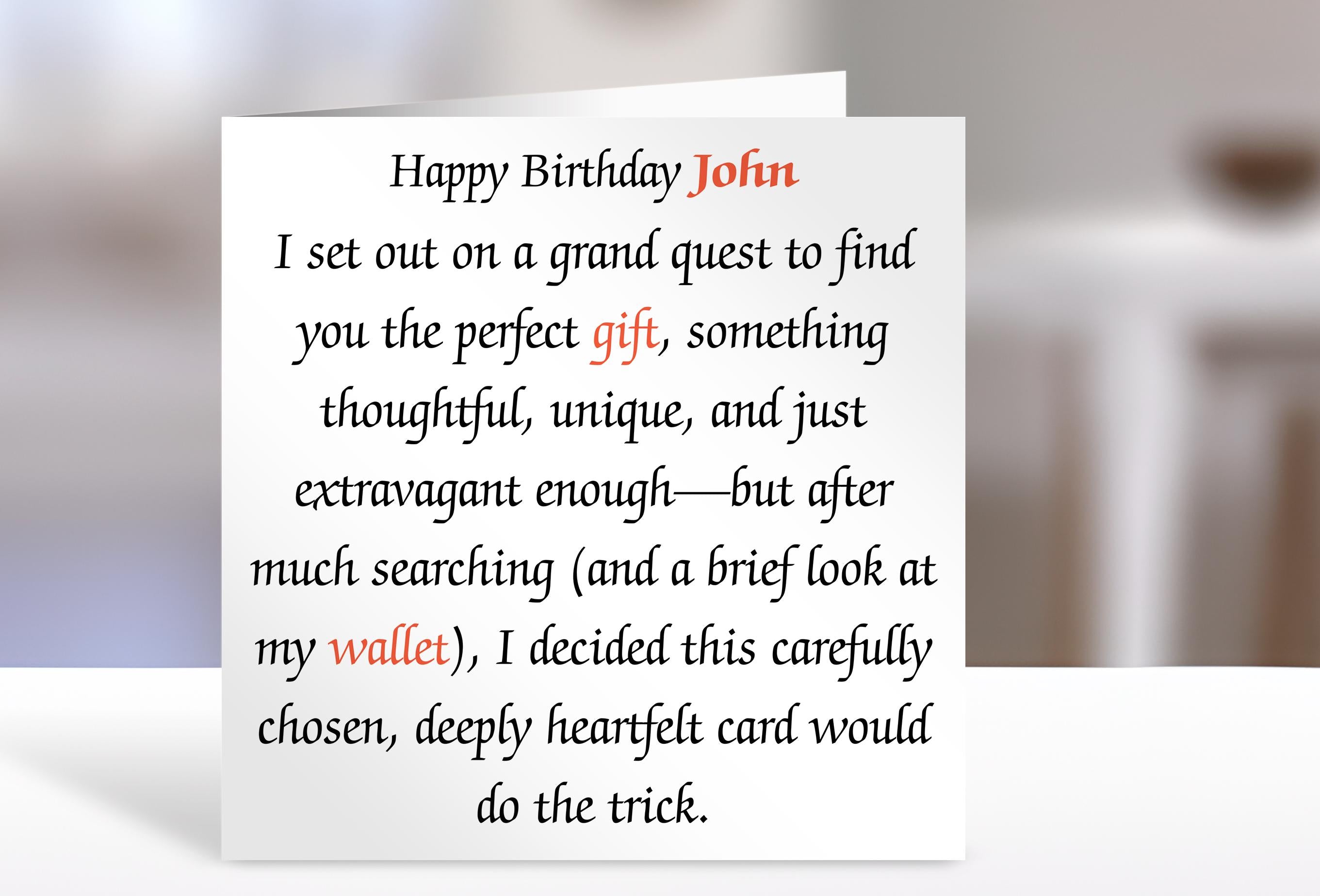 Birthday Card -text Design | Cute Greeting Cards | Birthday Gift Idea for friends, personalised