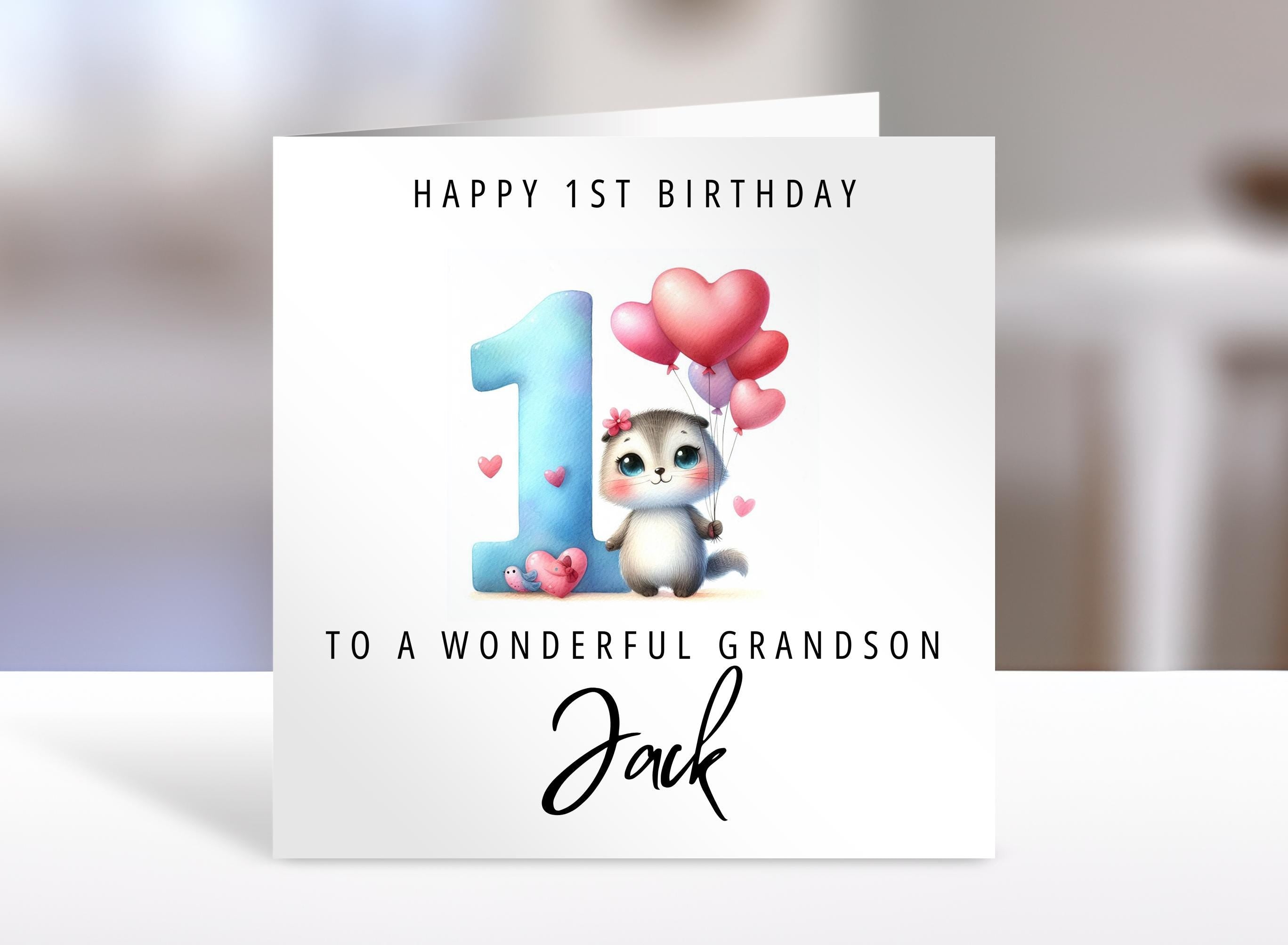 1st birthday card, Personalised, Nephew, son, grandson card, greeting Cards