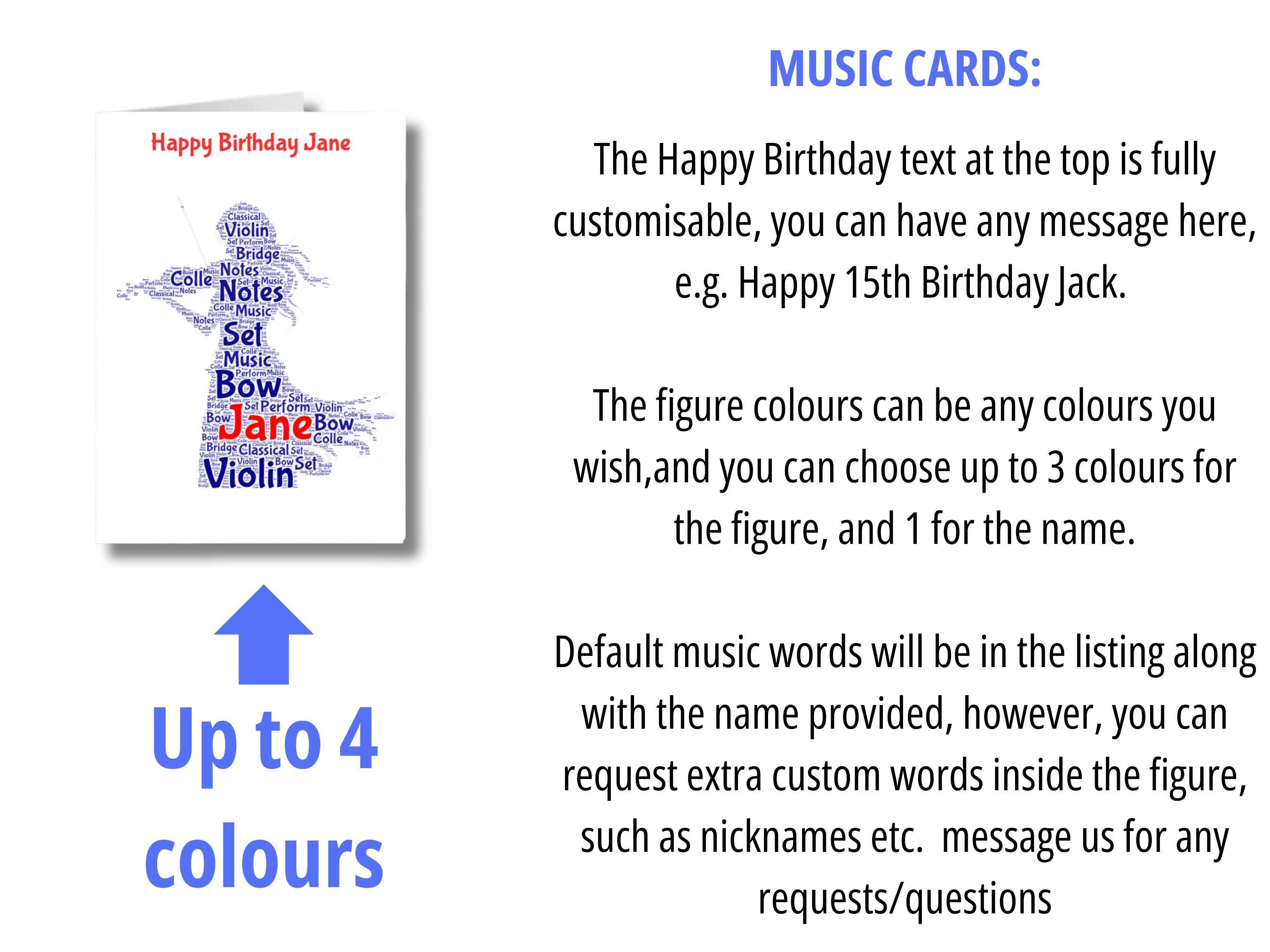 Guitar Personalised Birthday Card, female version