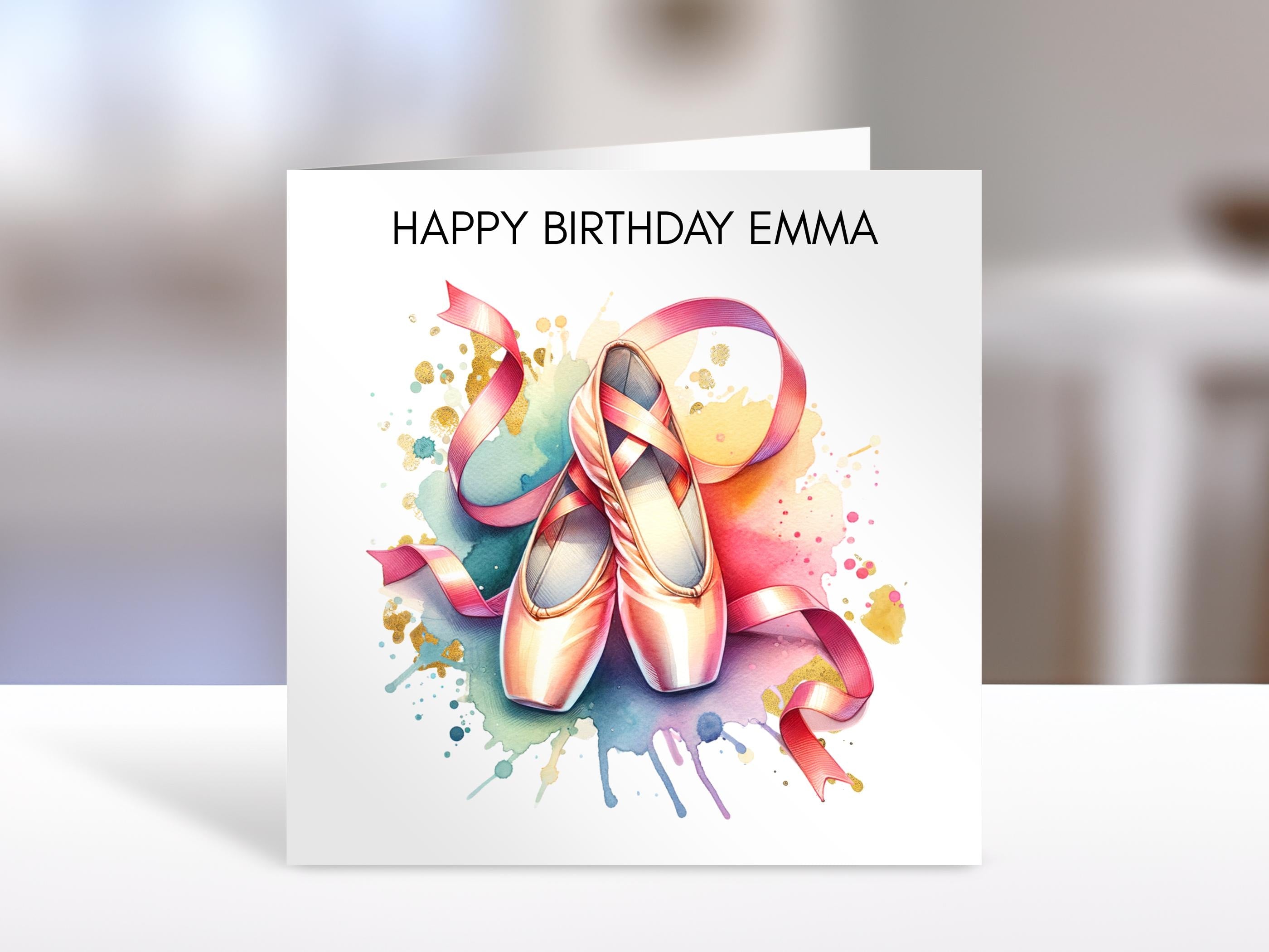 Personalised ballet birthday card,