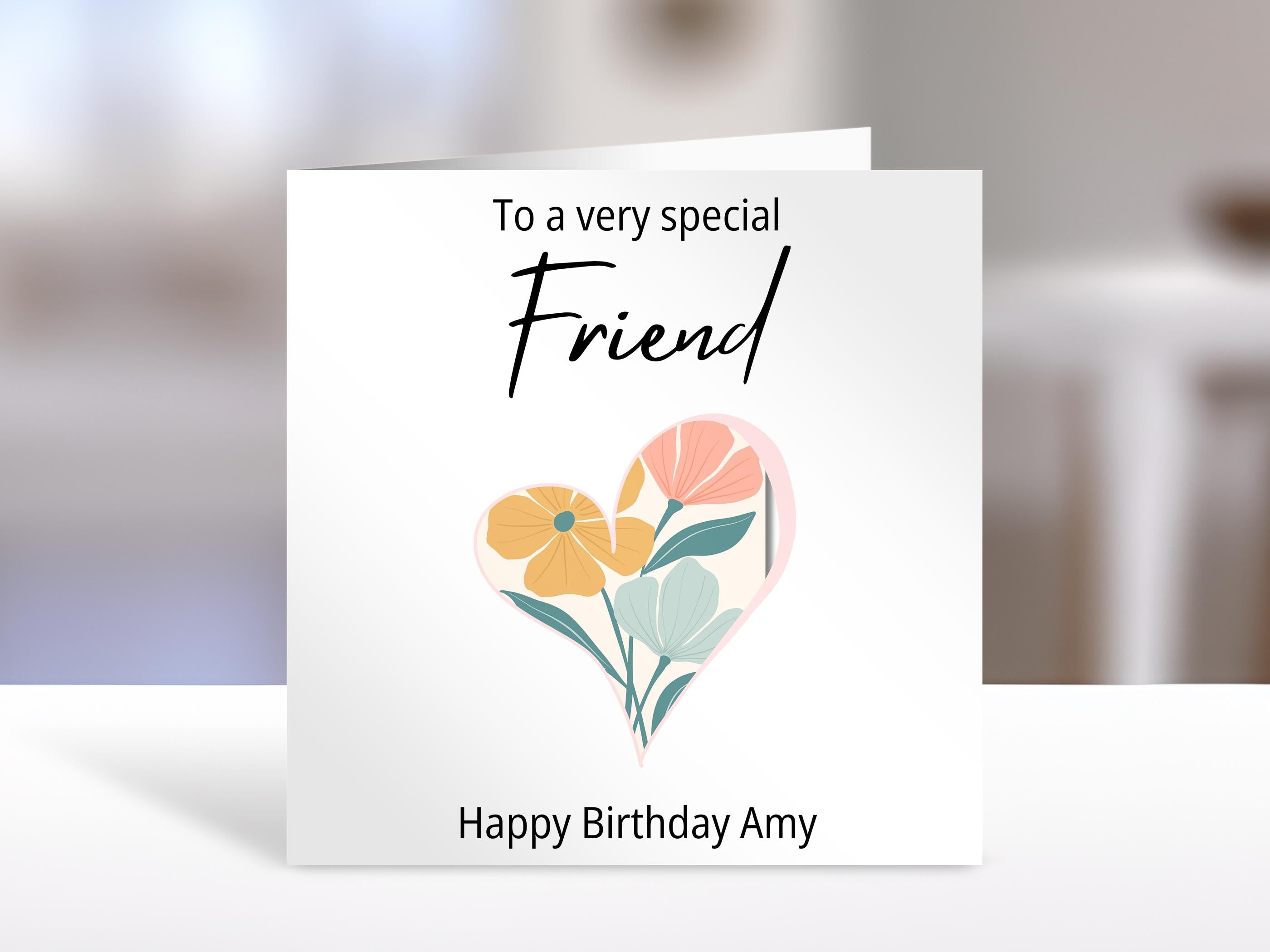Friend Personalised birthday card, heart design | greeting Cards | birthday card for friend, sister, niece, nephew, bestie.