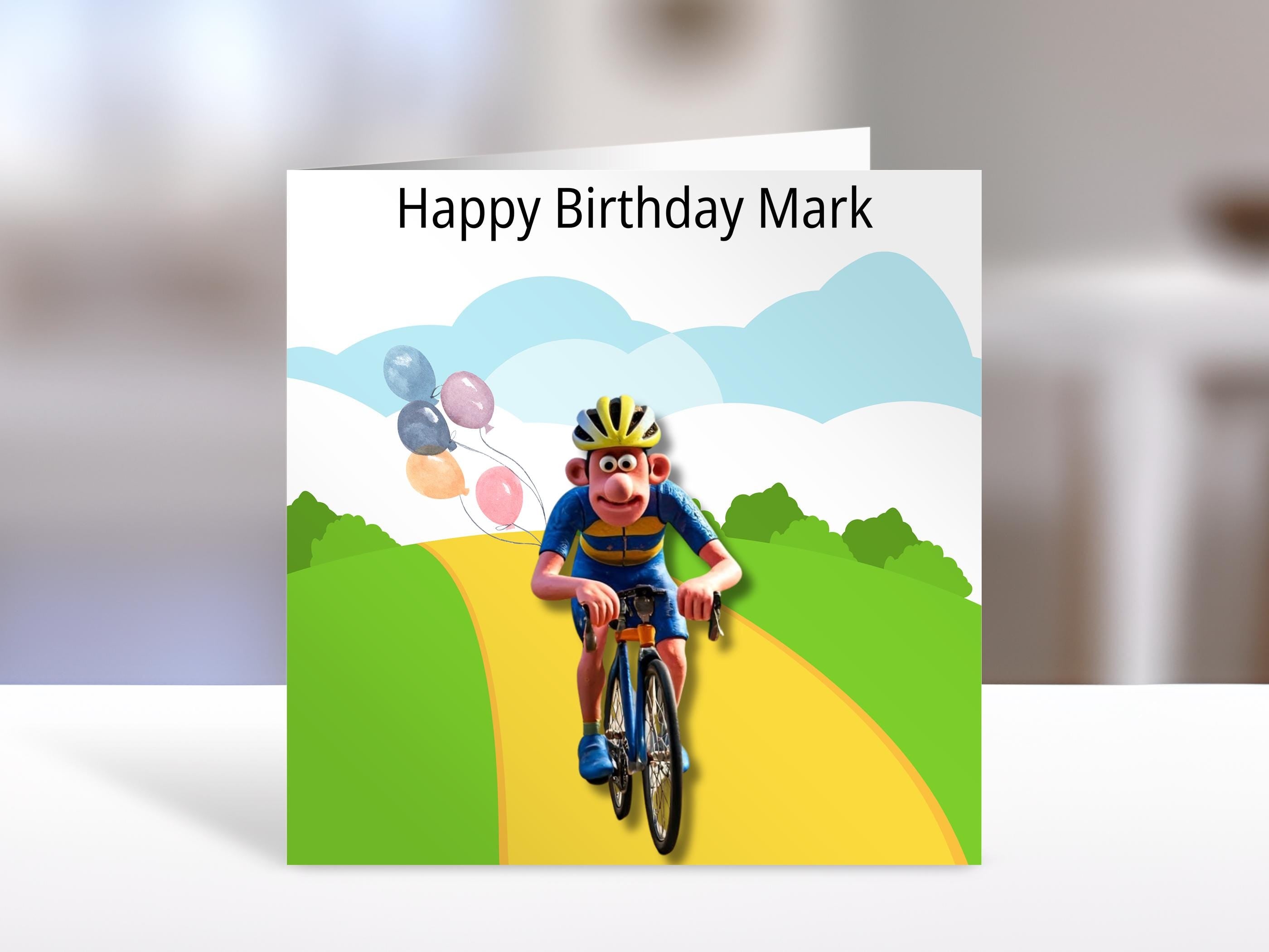 Birthday Card, friend birthday, cycling design Personalised Greeting Card | Unique for besties, brothers, nephew, dad