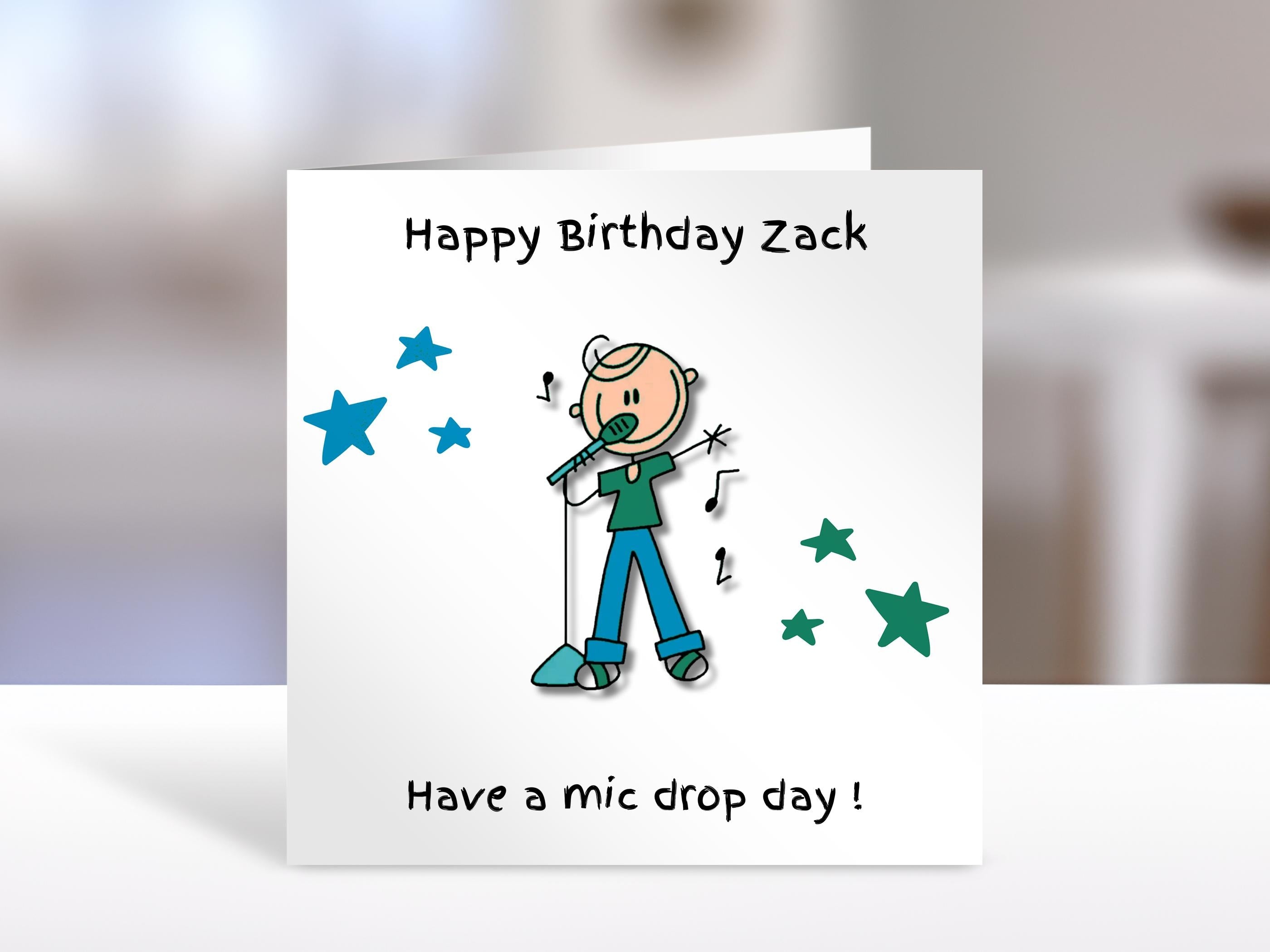 Singer birthday card | Home Gift | singer Cards | Personalised Family Gift | Mic drop | humorous cards