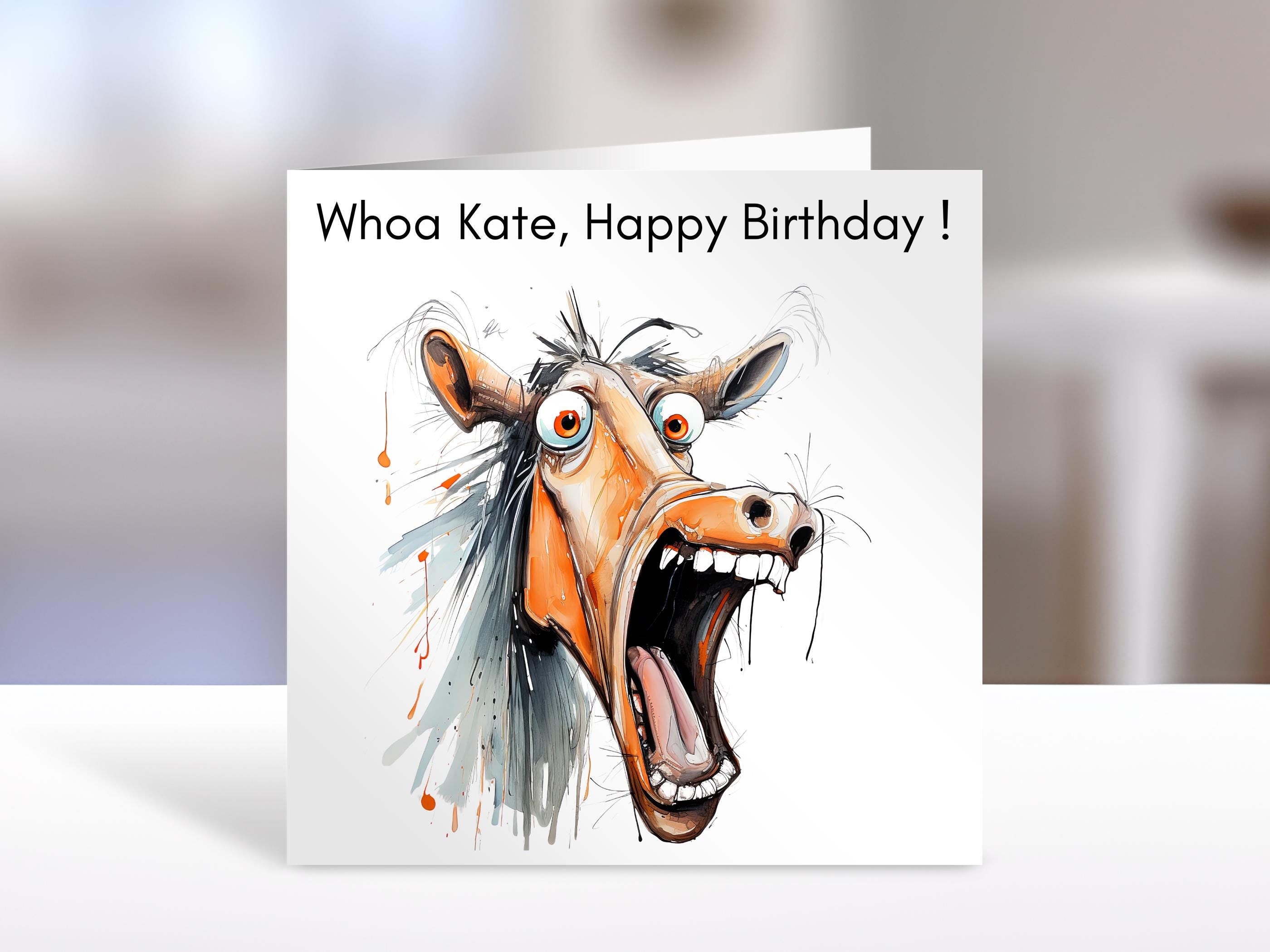 Personalised birthday card, funny horse | greeting Cards | birthday card for friend, sister, niece, nephew, bestie or family