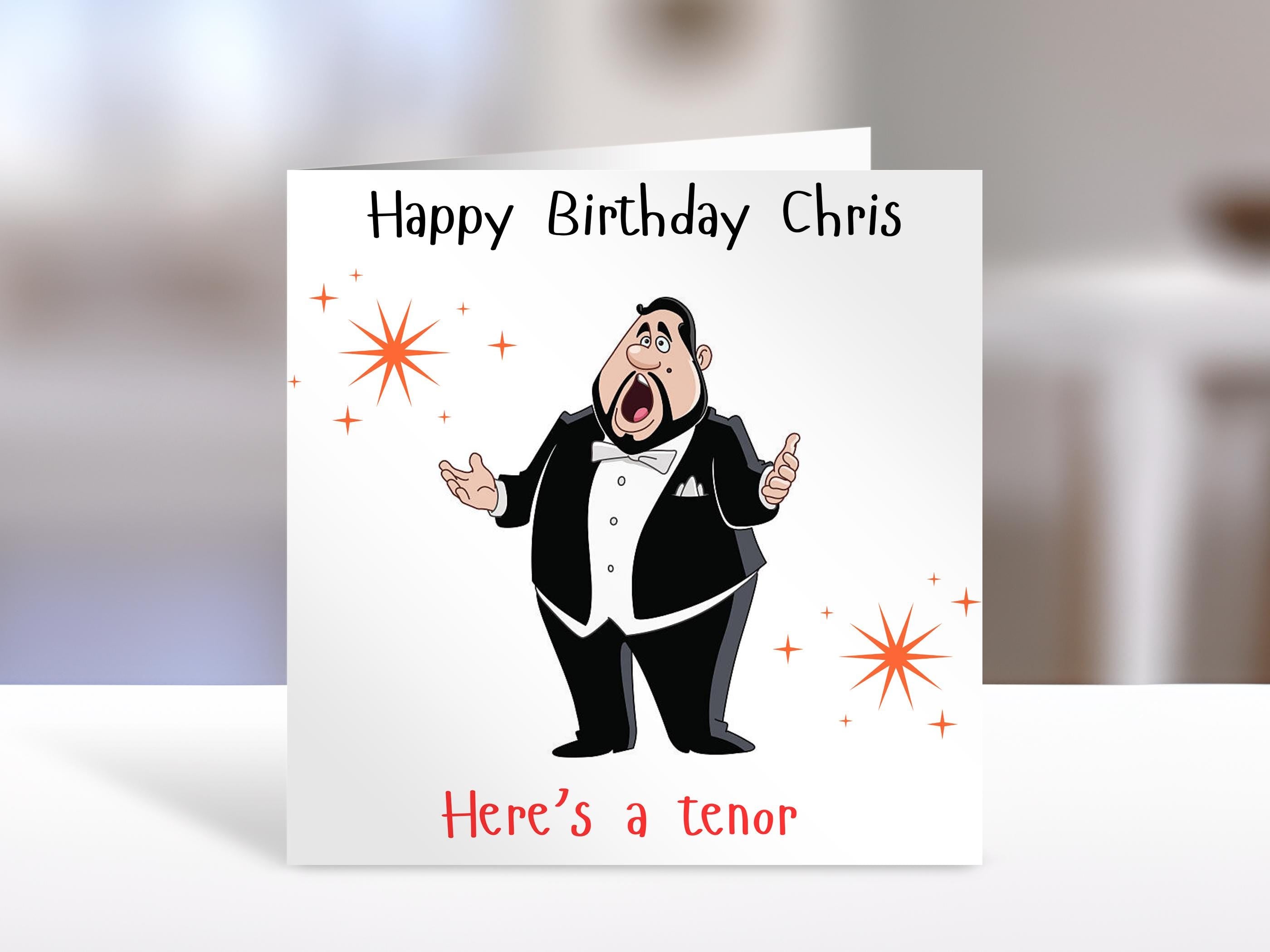 Birthday Card , Humorous Tenor joke, Gift for Men & Women Funny Family Birthday Greeting Card
