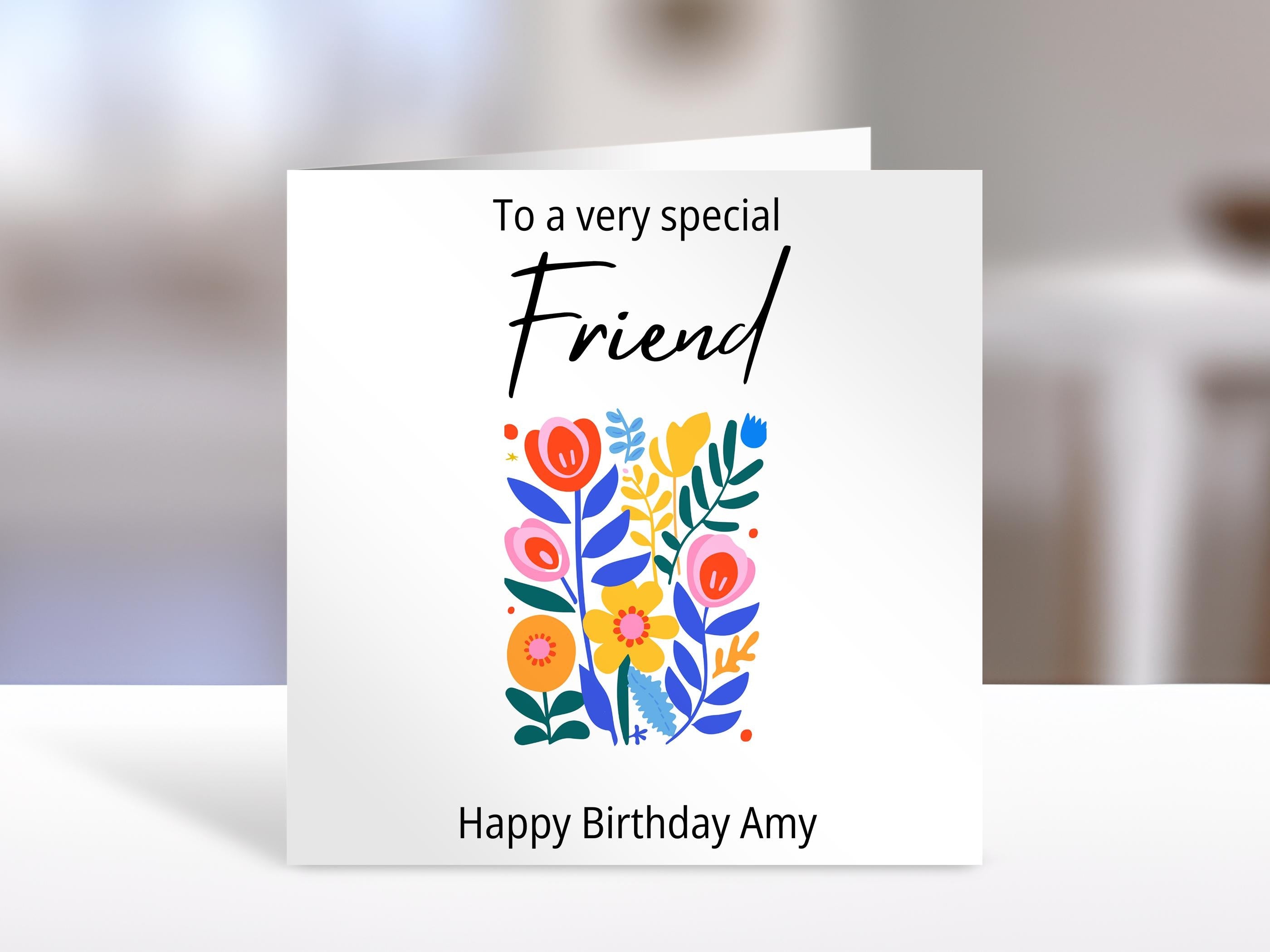 Friend Personalised birthday card, colours design | greeting Cards | birthday card for friend, sister, niece, nephew, bestie.