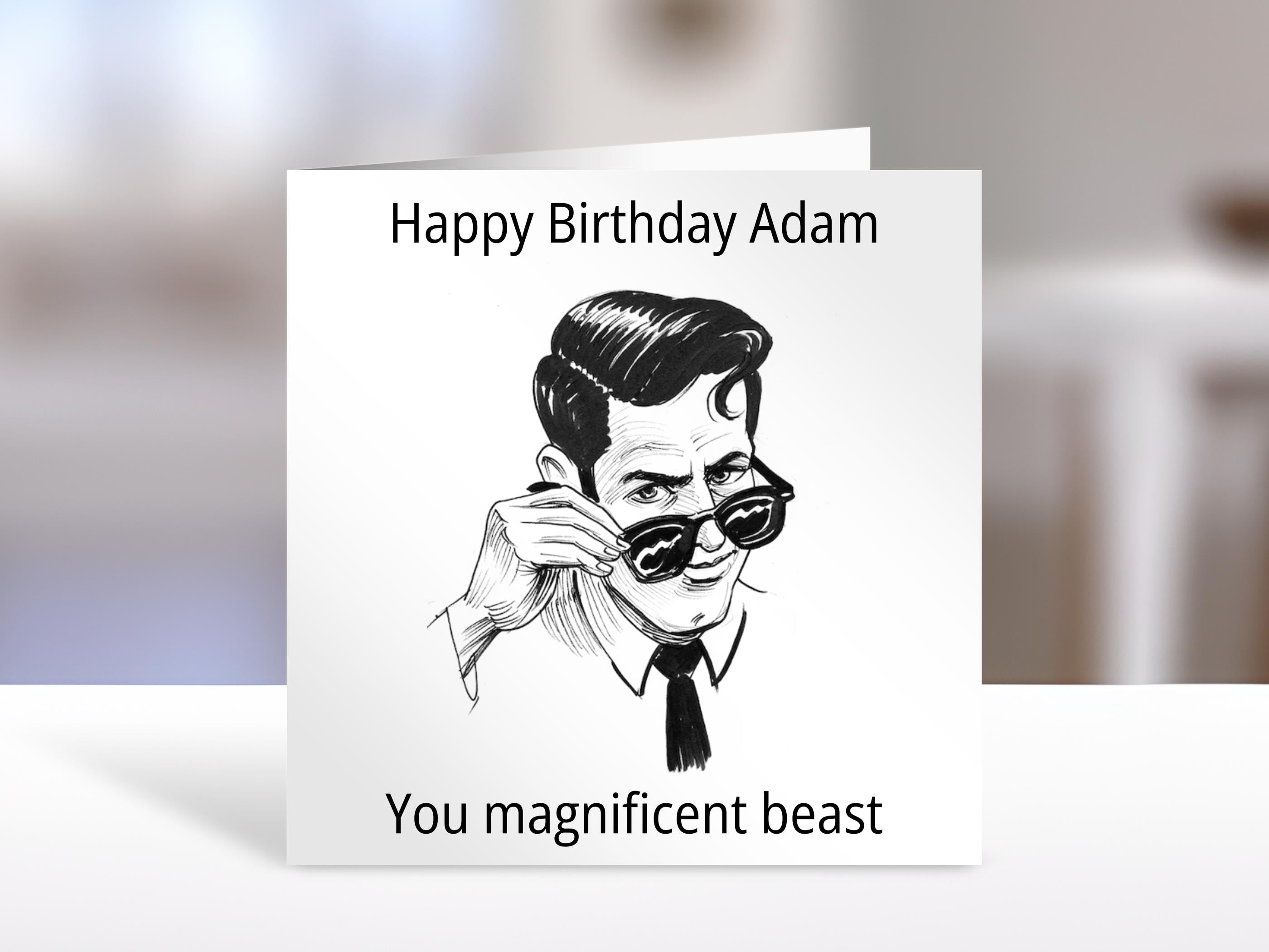 Friend Personalised birthday card, magnificent beast design | greeting Cards | birthday card for friend, brother, nephew, bestie.