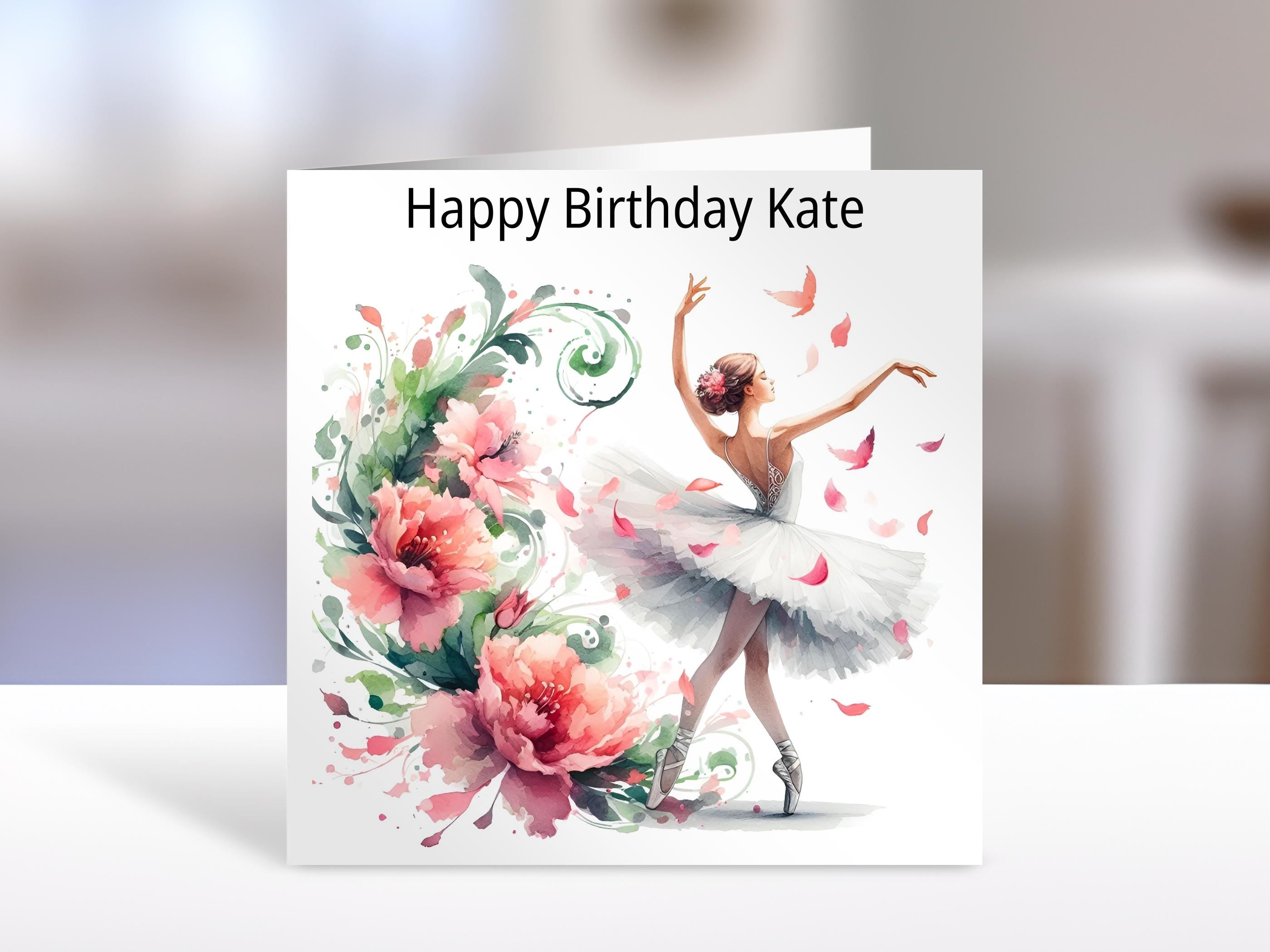 Ballet Birthday Card Personalized Family Gift | Custom Ballet Illustration | Unique Home Gift & Birthday Greeting