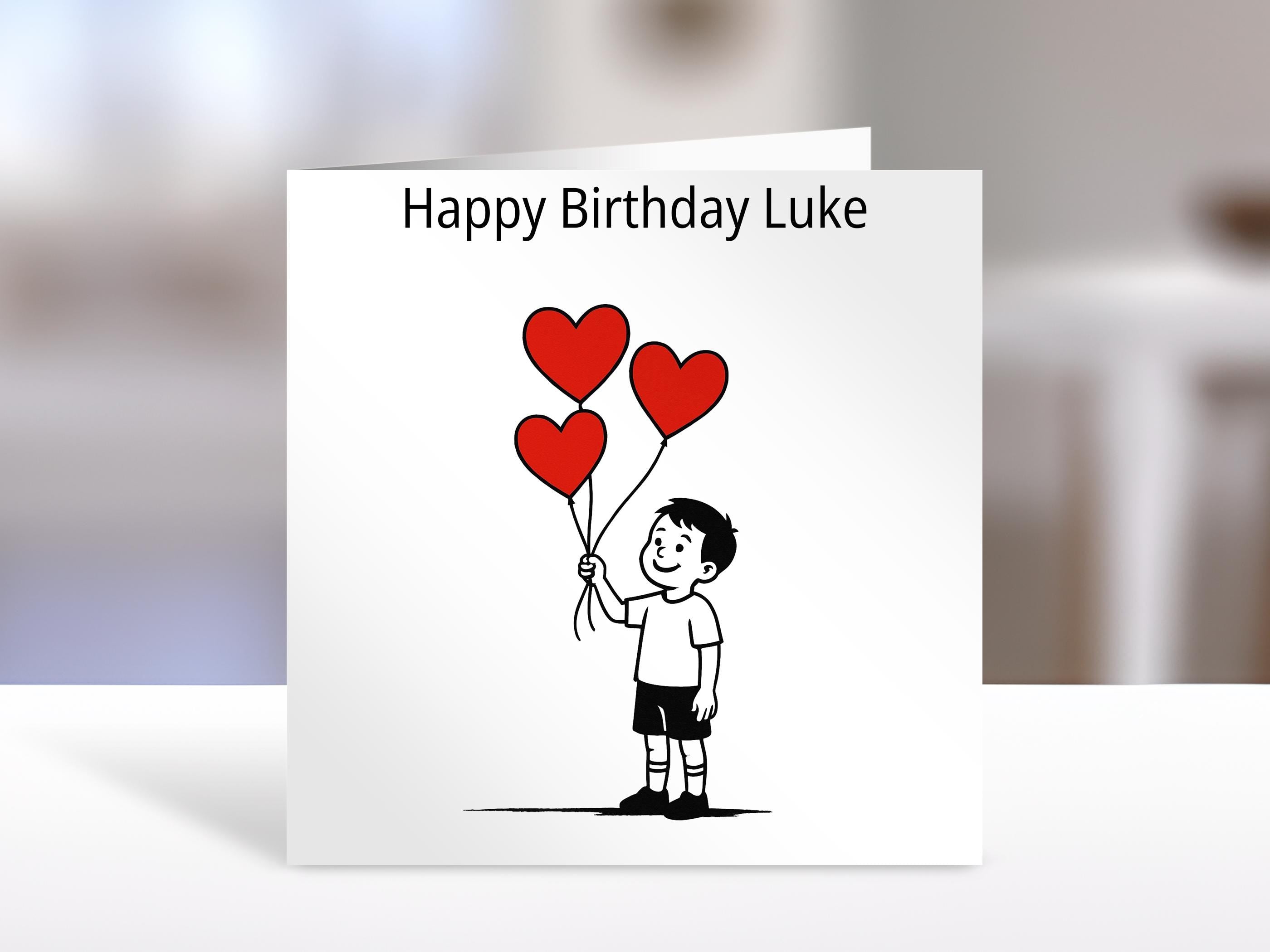 Friend Personalised birthday card, red hearts design | greeting Cards | birthday card for friend, brother, sister, nephew, Uncle