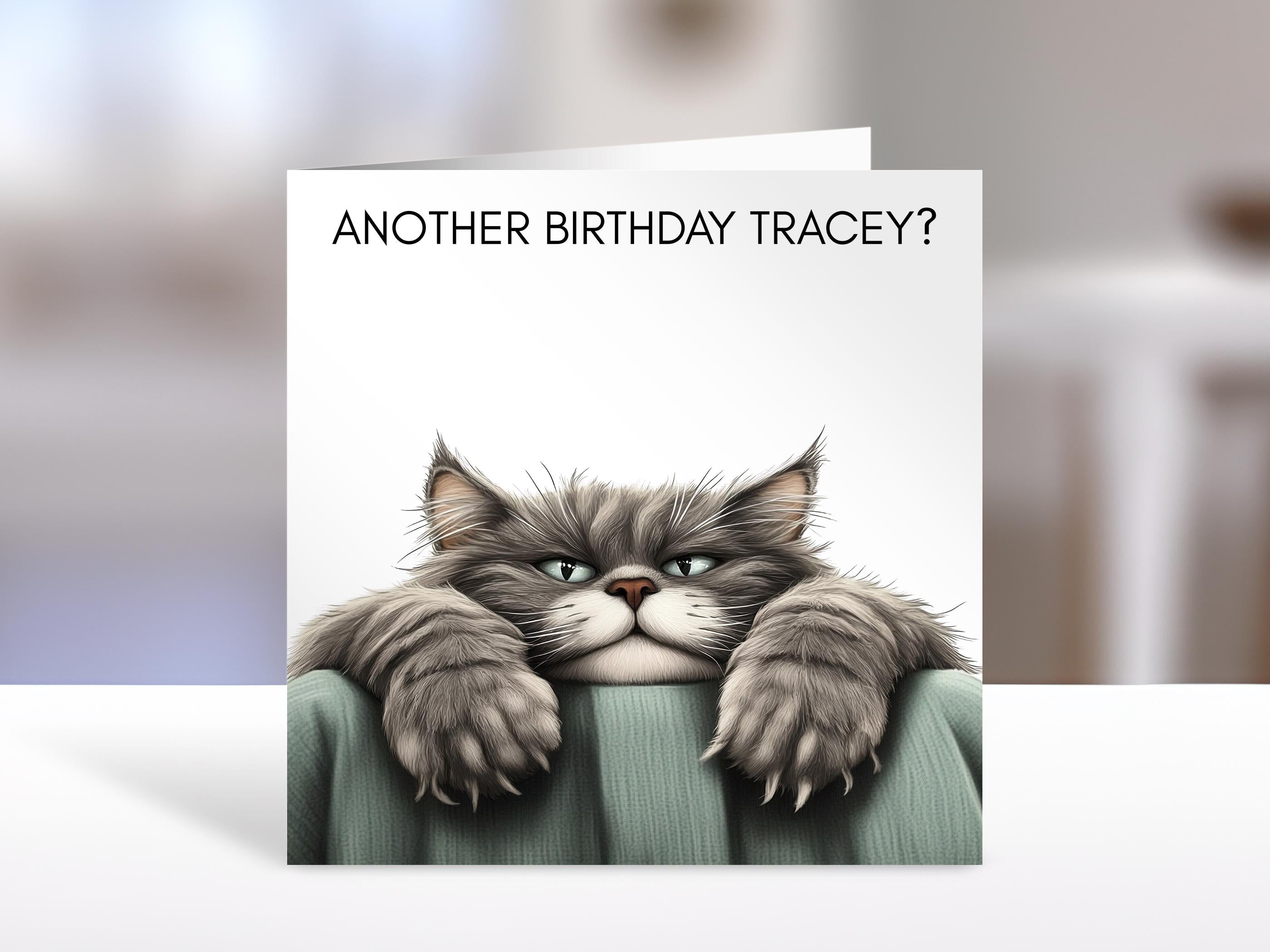 Cat Birthday card | humorous greeting Cards | personalised card for friends, family, cat lovers