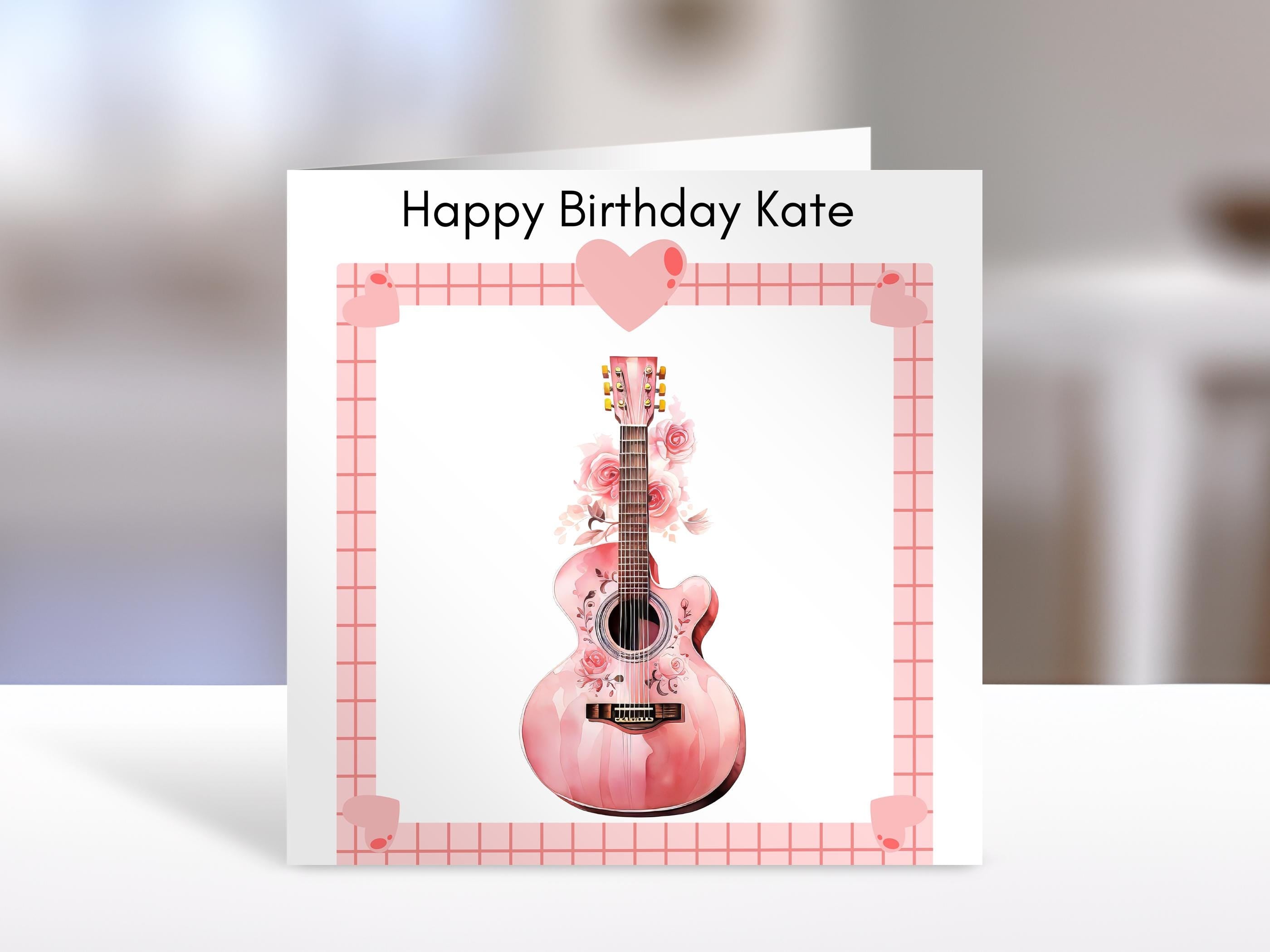Personalised birthday card, country music guitar | greeting Cards | birthday card for friend, sister, niece, nephew, bestie or family