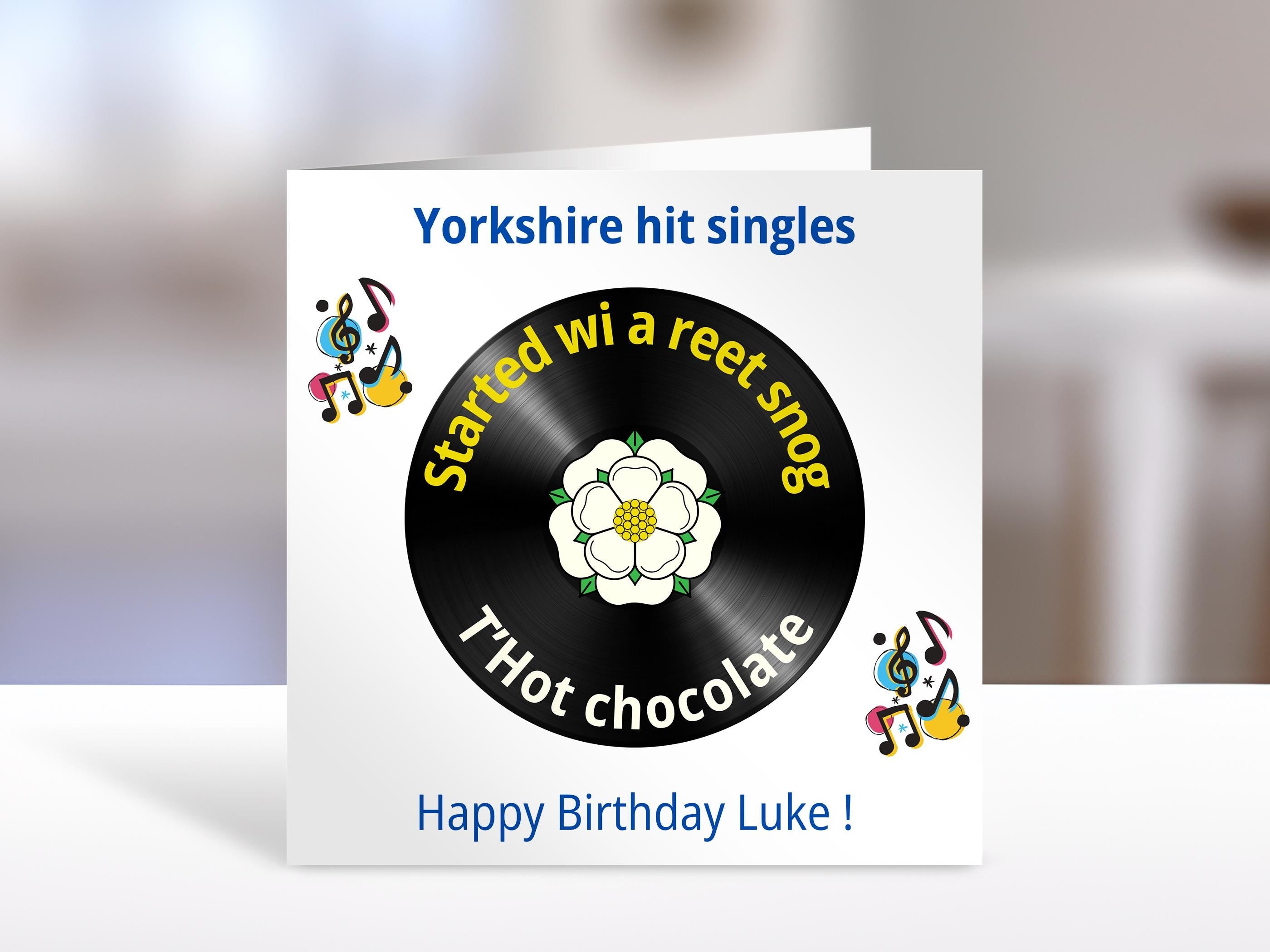 Yorkshire Lingo Birthday Card Retro 80s Hits, Unique Nostalgic Gift for Friends