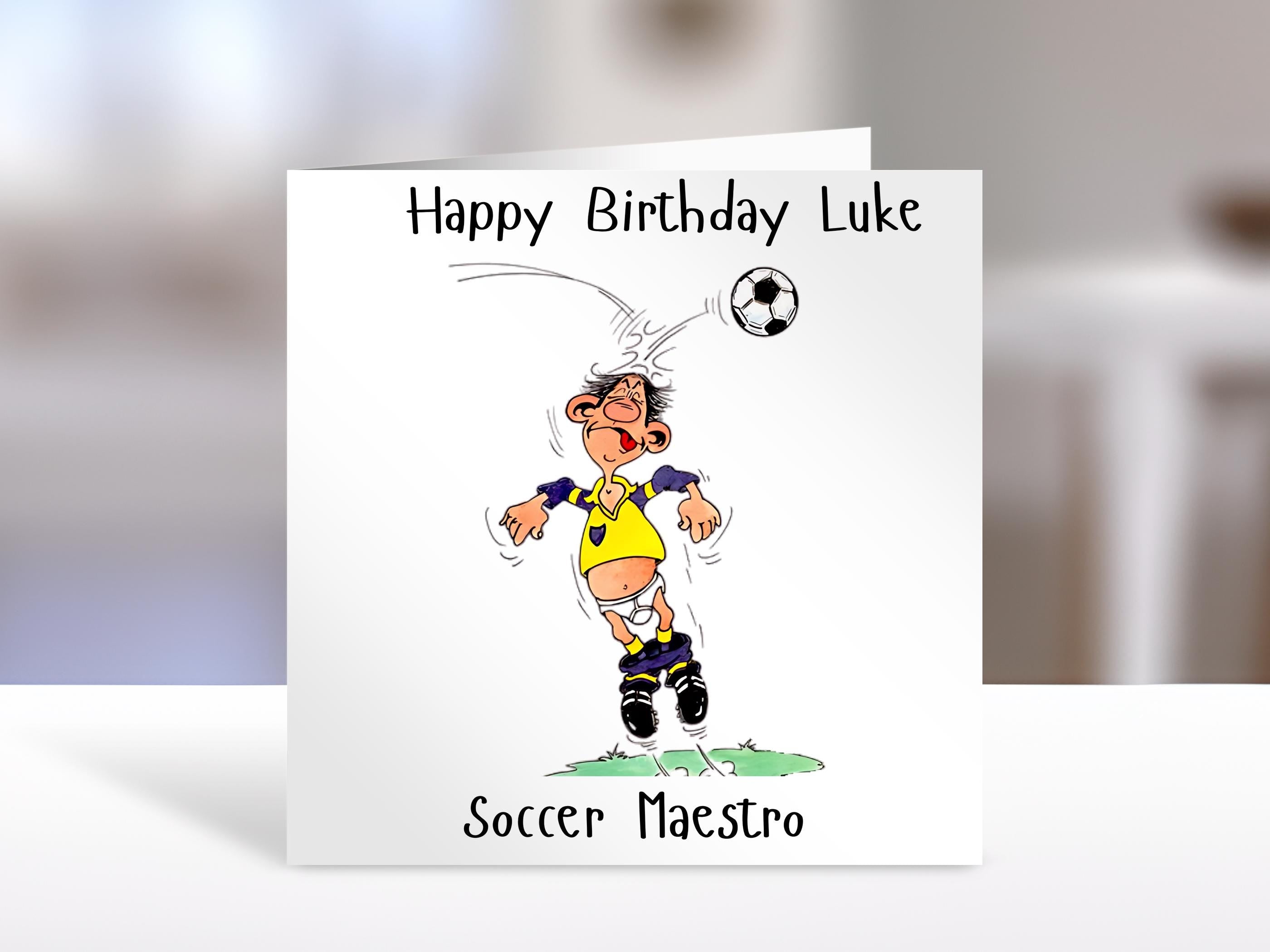 Birthday Card -soccer maestro Humorous Custom Football Gift for Family, Funny Soccer Cards for Men