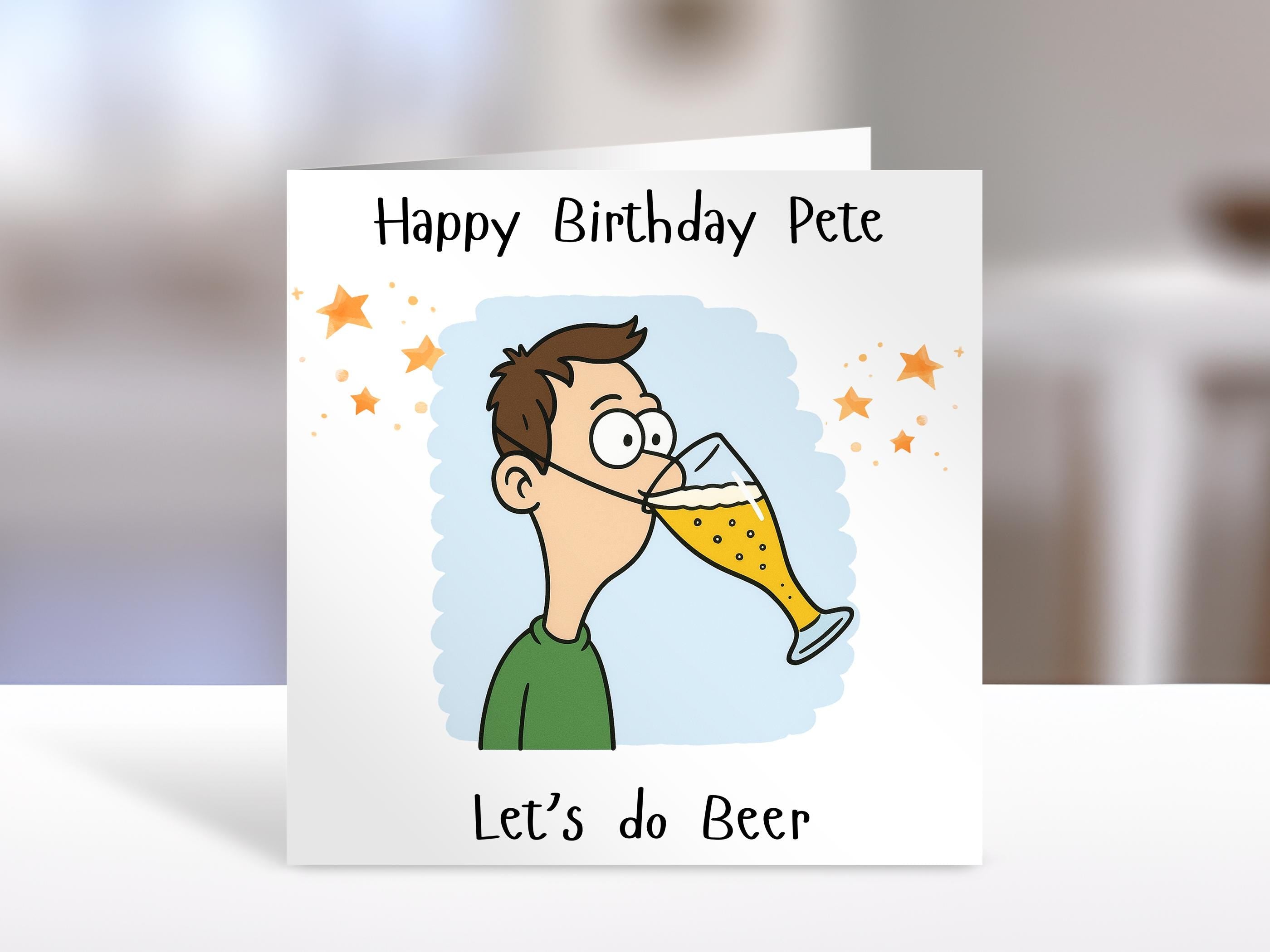 Funny Birthday Card for Friend Brother Nephew Bestie with Beer Glass – Humorous Greeting Card for Men’s Birthdays