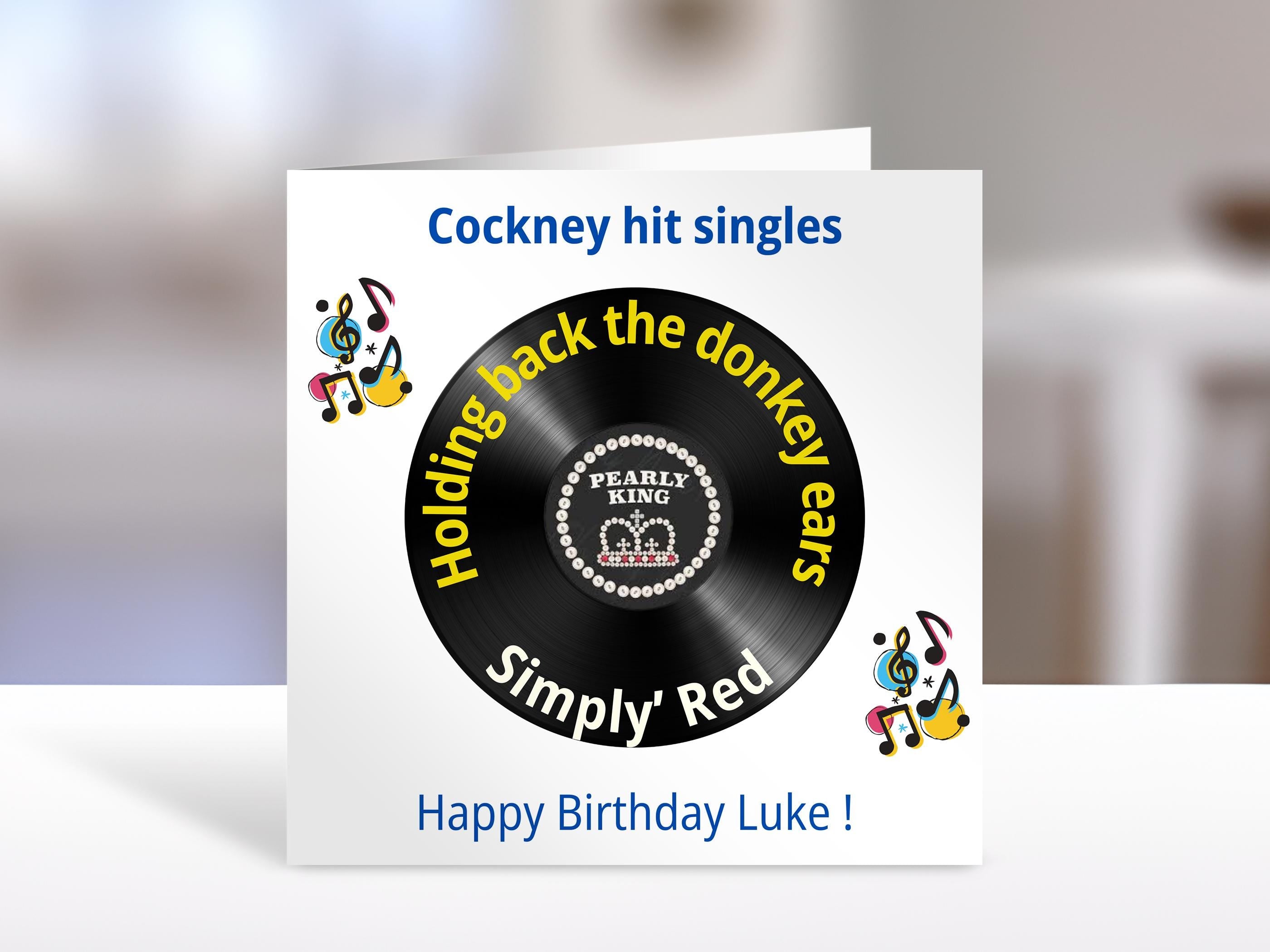 Cockney rhyming slang Birthday Card , Retro 80s Hits, Unique Nostalgic Gift for Friends