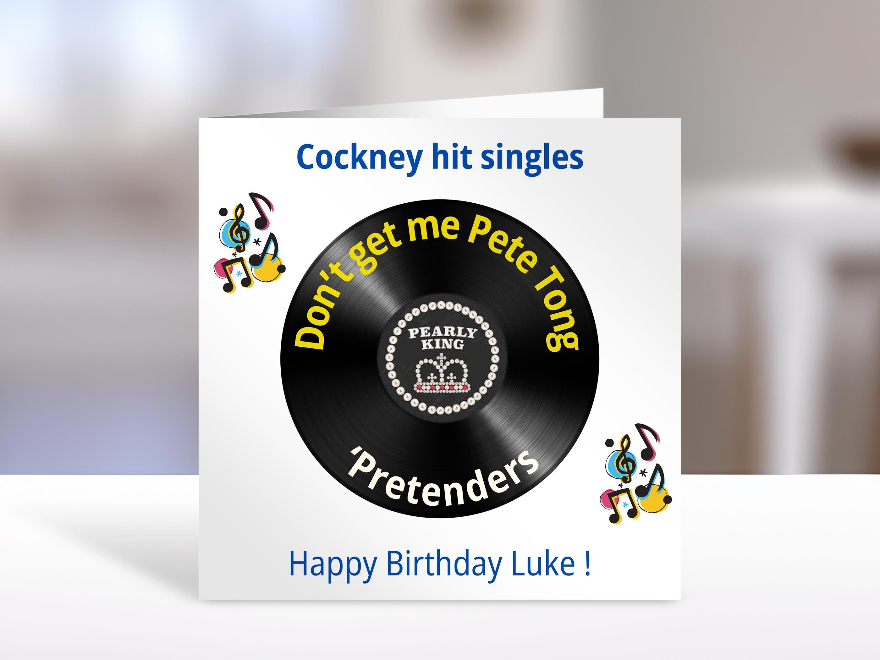 Cockney rhyming slang Birthday Card , Retro 80s Hits, Unique Nostalgic Gift for Friends