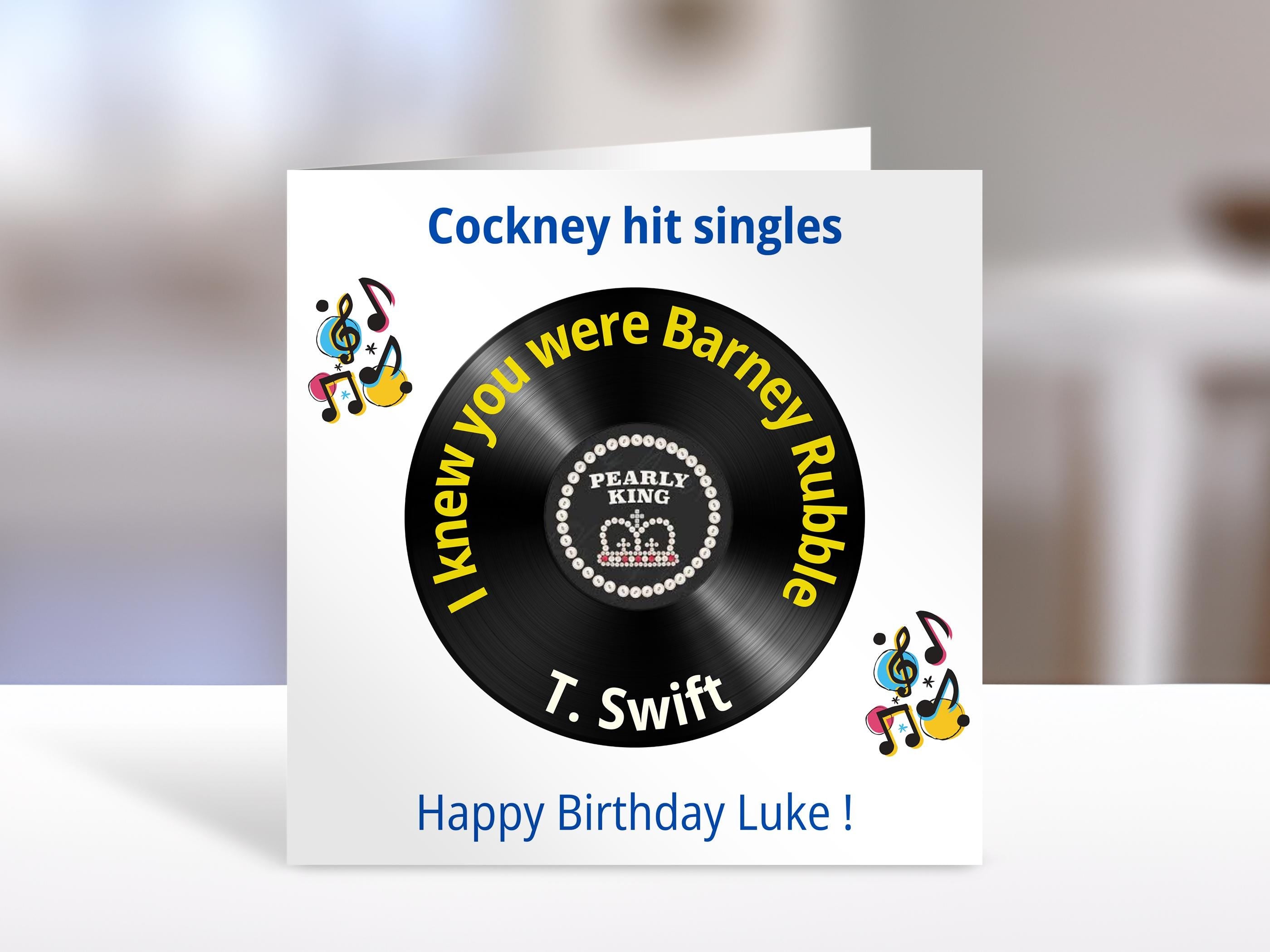 Cockney rhyming slang Birthday Card , Retro 80s Hits, Unique Nostalgic Gift for Friends