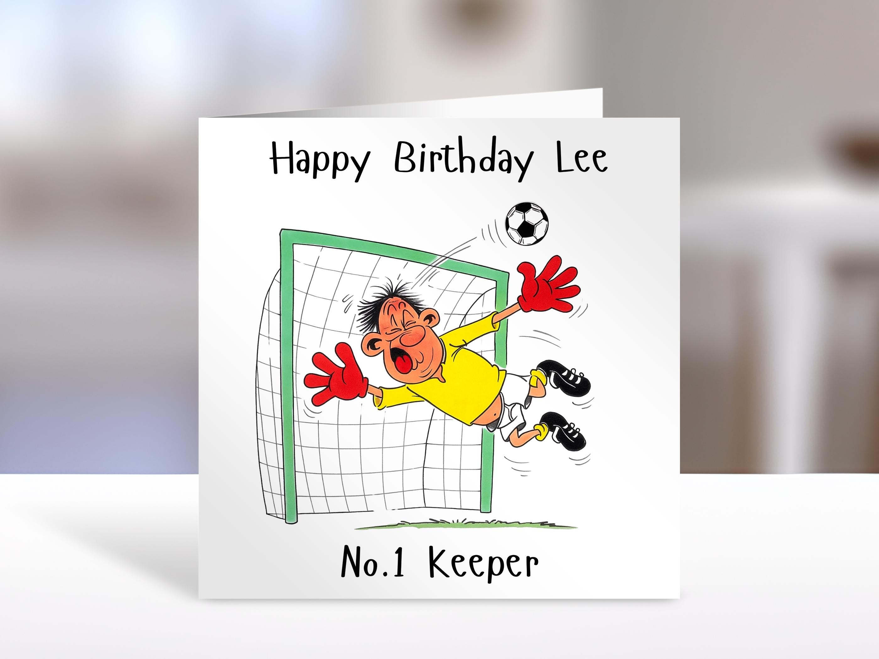 Custom Birthday Card - number 1 goalkeeper, Humorous Custom Gift for Family, Funny football Cards for Men & Women