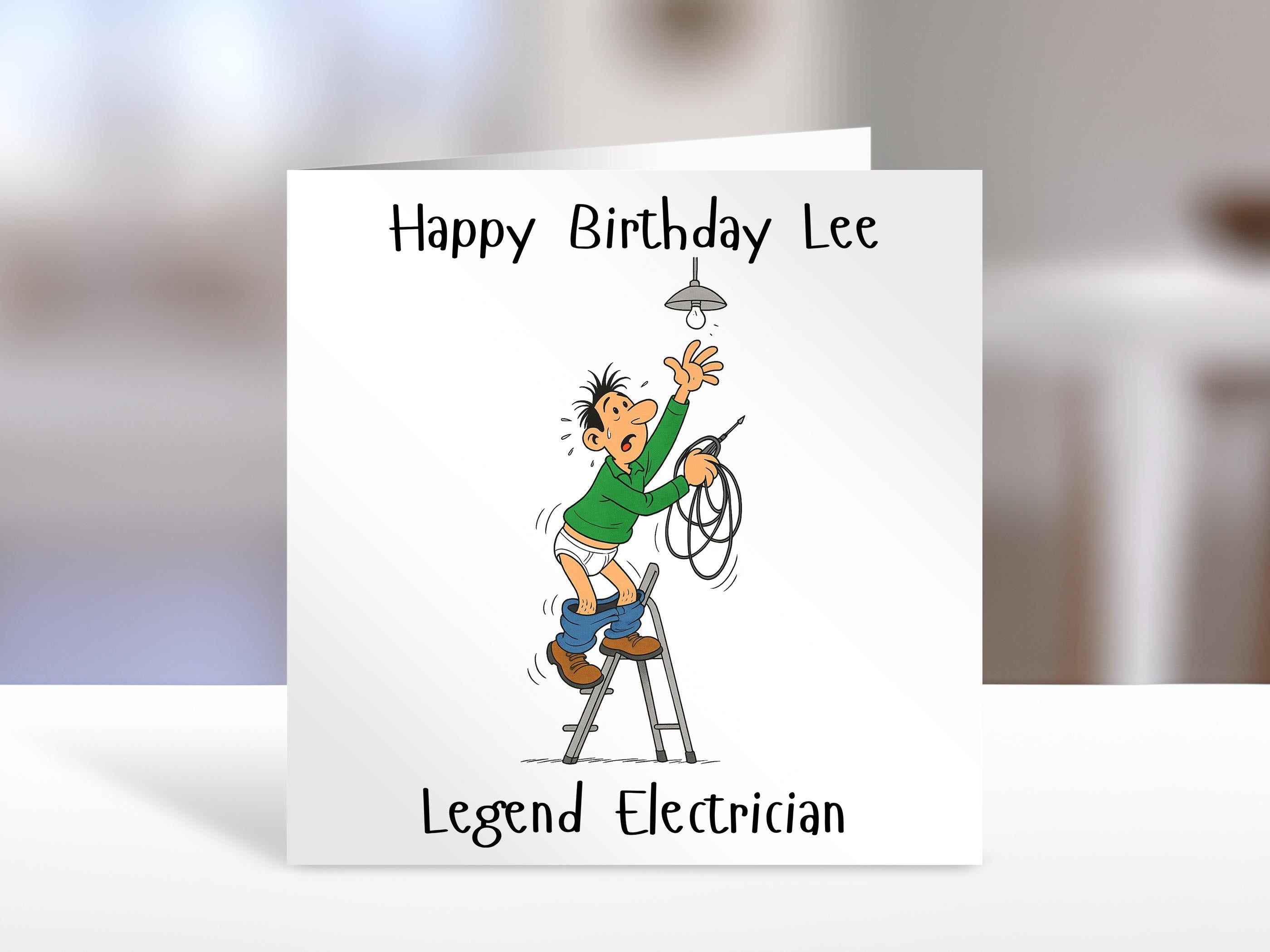 Personalised electrician birthday card, legend | Home Gift | Electrician Cards | Personalised Family Gift | humorous card