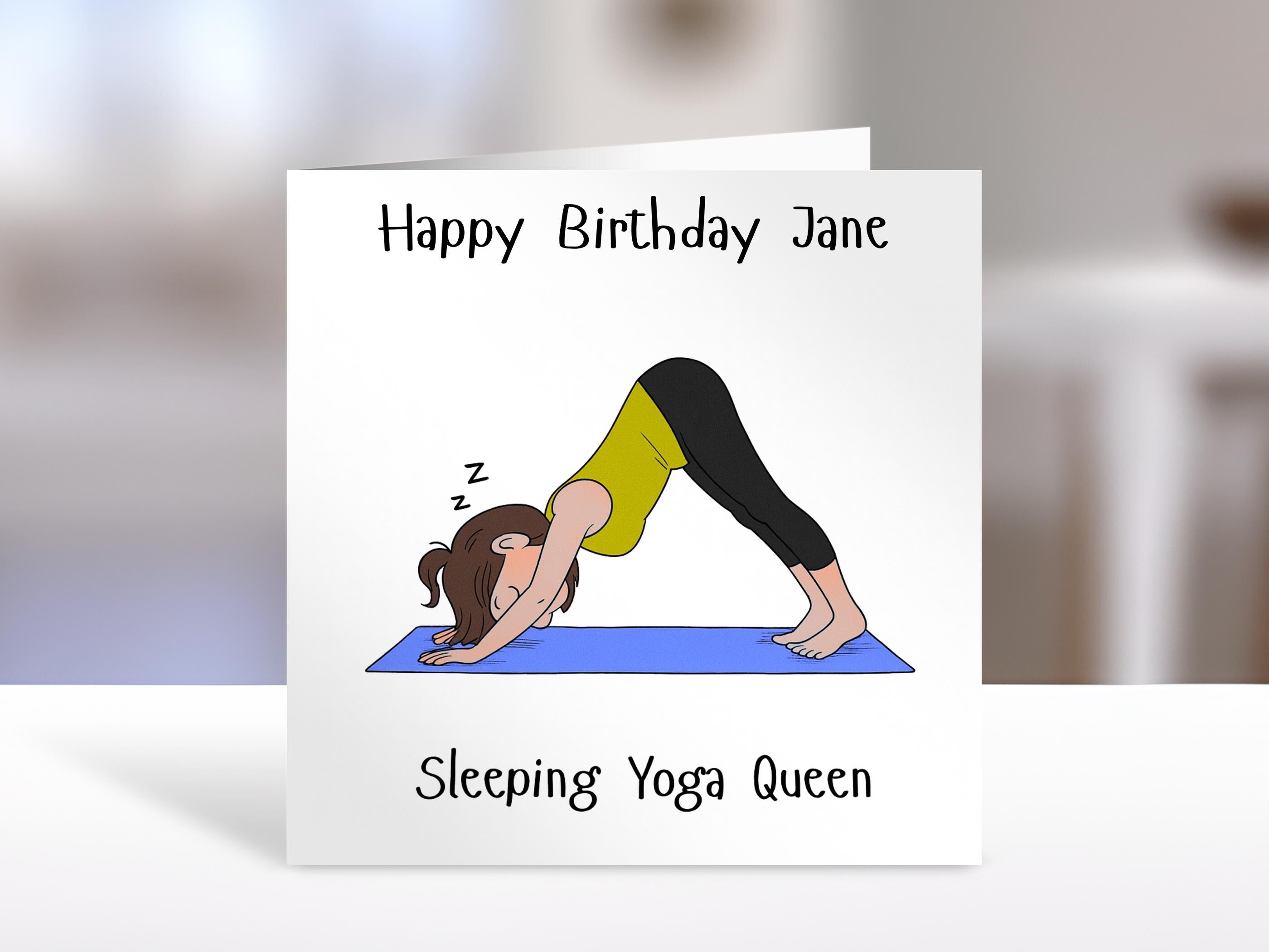 Birthday Card - Sleeping Yoga | Cute Greeting Cards | Birthday Gift Idea for friends, personalised, humourous card