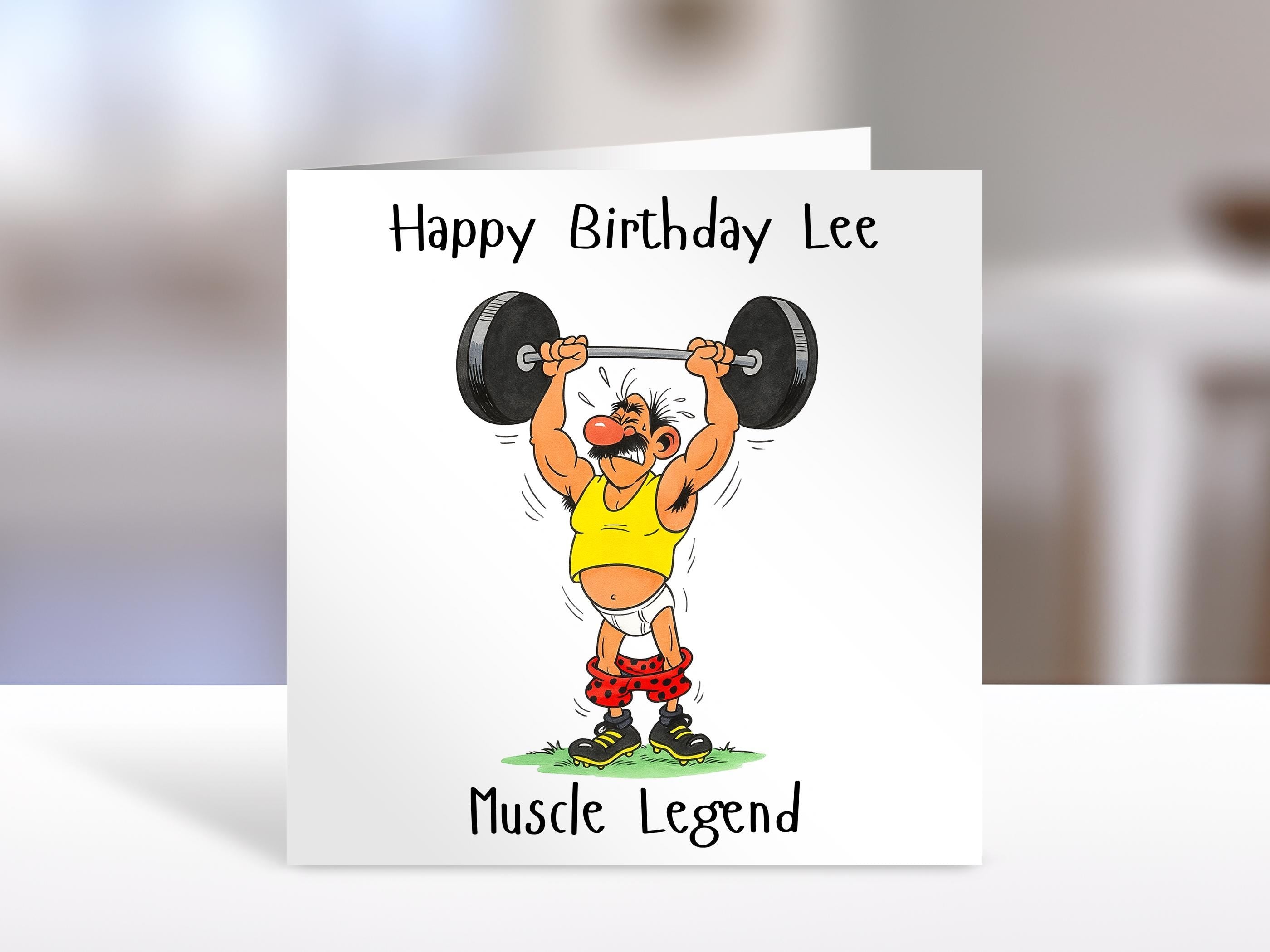 Personalised muscle men birthday card, legend | Home Gift | gym Cards | Personalised Family Gift | Family Illustration |