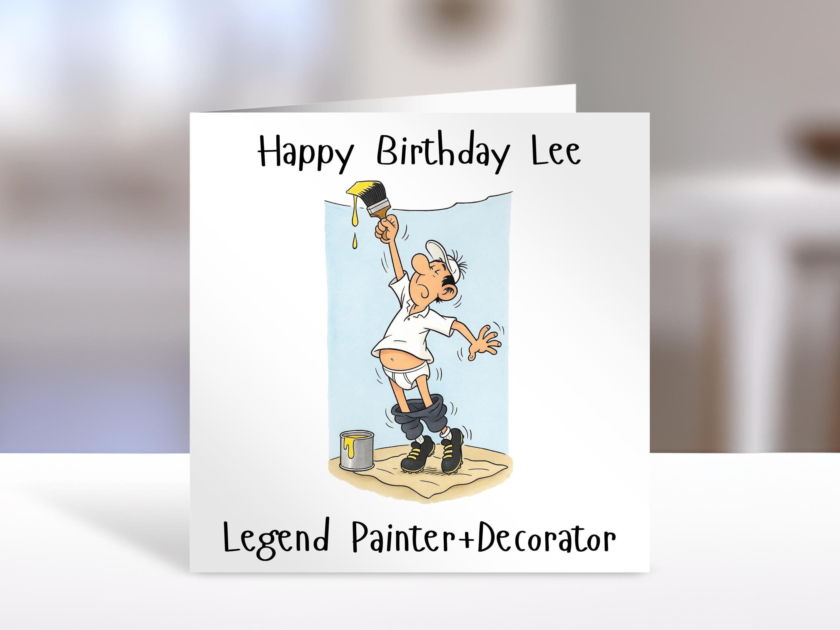 Personalised painter and decorator birthday card, legend | Home Gift |Painting Cards | Personalised Family Gift | Family Illustration |