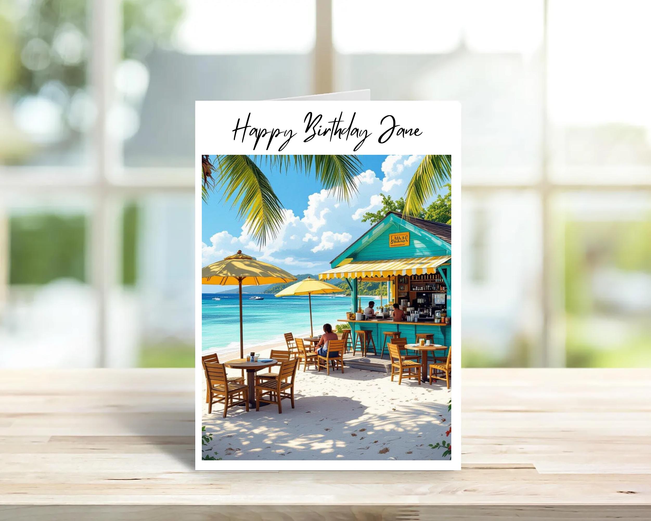 Caribbean Birthday Card -Traditional | Cute Greeting Cards | Birthday Gift Idea for friends, town and city cards, West Indies