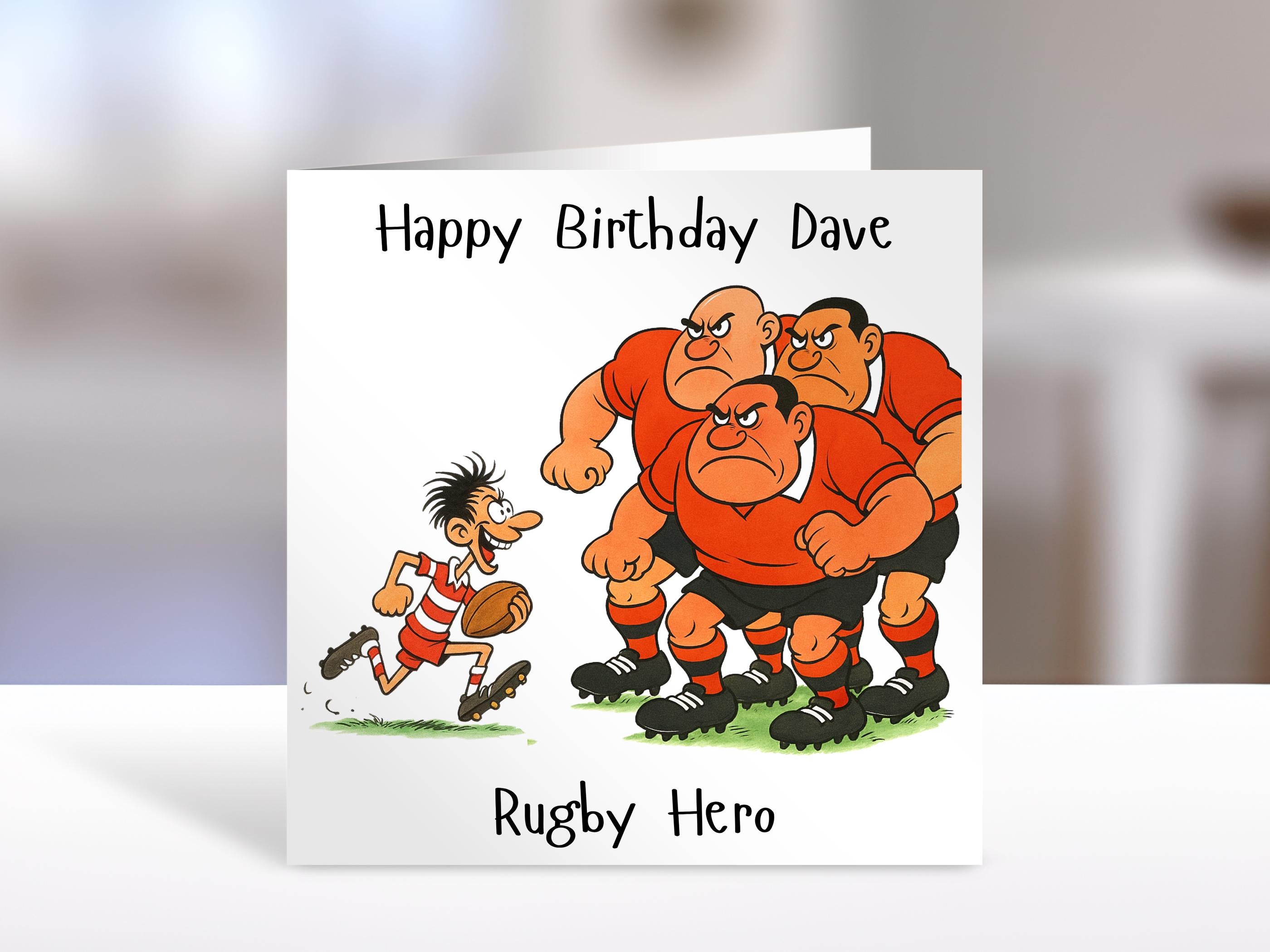 Personalised rugby birthday card, custom rugby-themed greeting card for birthdays, perfect sports fan gift